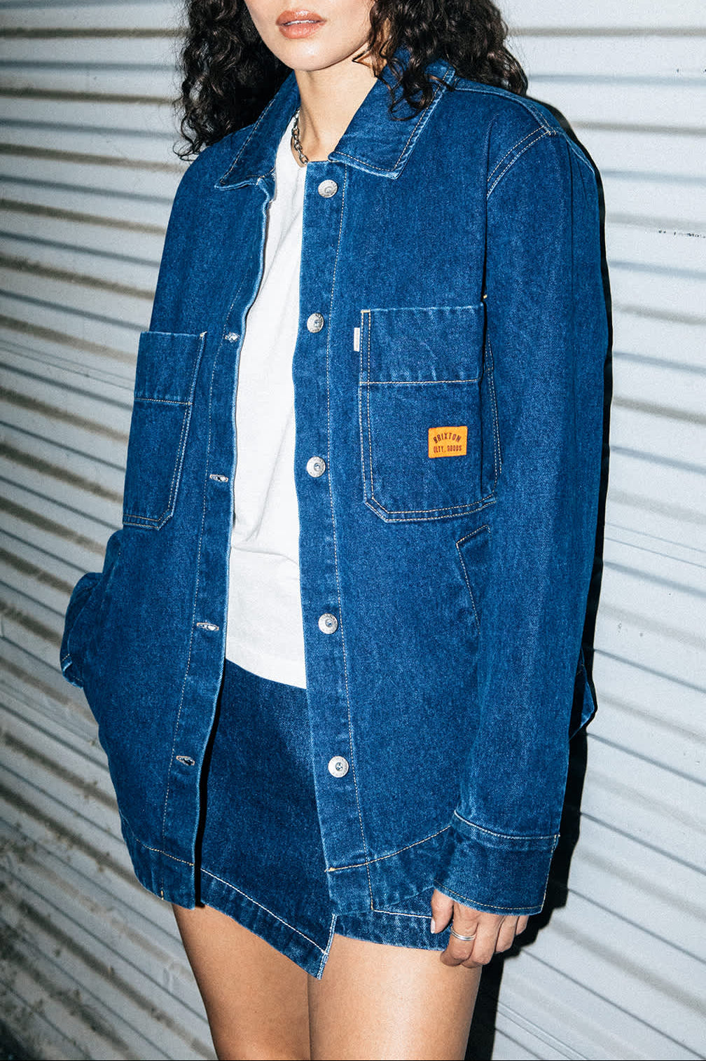 Women's Durham Shirt Jacket in the color Rinse Denim - Men's Lifestyle image