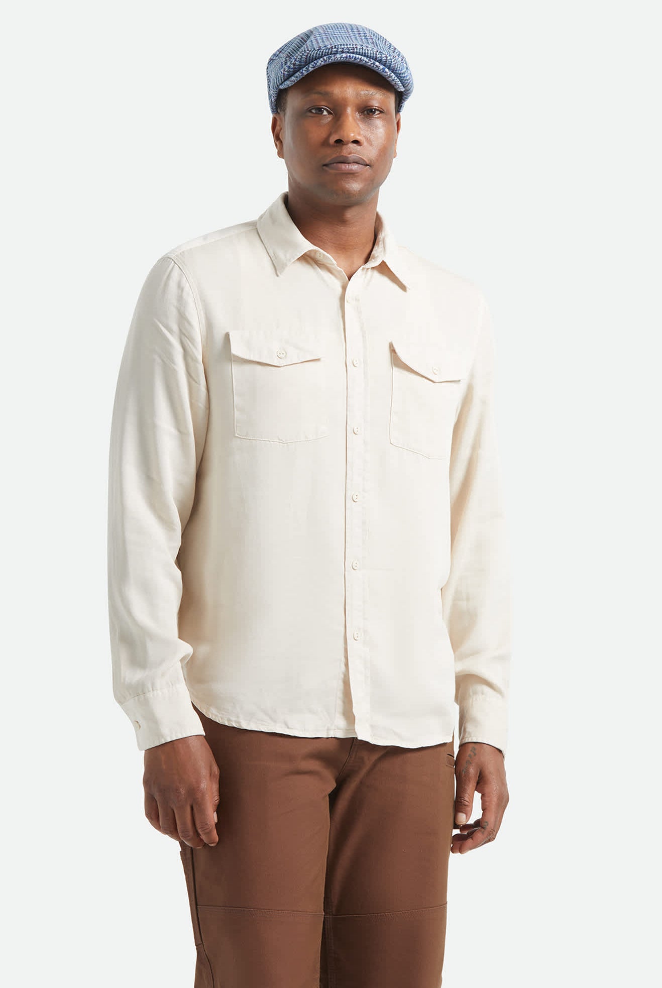 Men's Cool Comfort Wayne Long Sleeve Shirt in the color Whitecap - Men's Front View