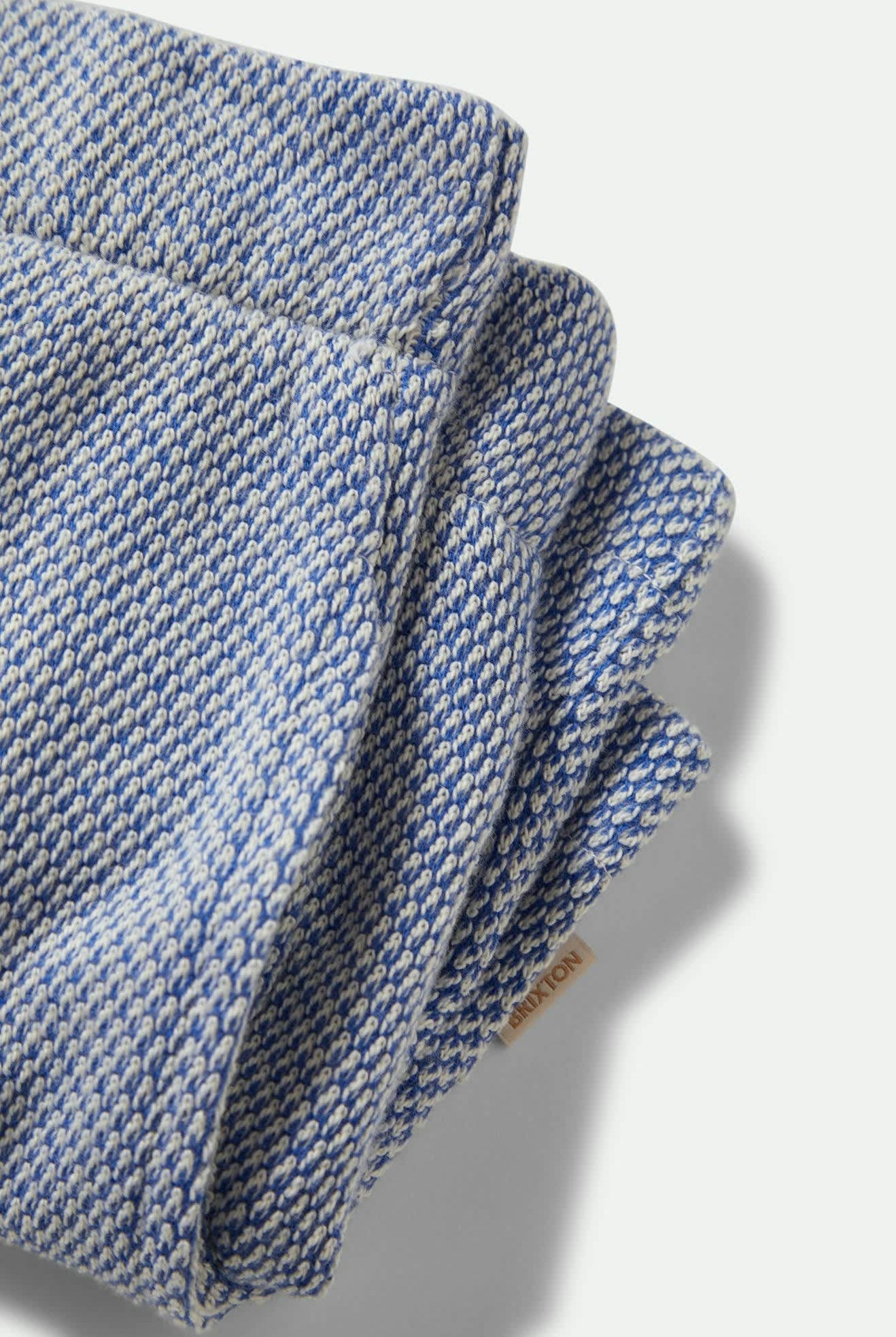 Women's The Weekend Cross Loop French Terry Lounge Short in the color Off White/Electric Indigo - Additional Laydown image