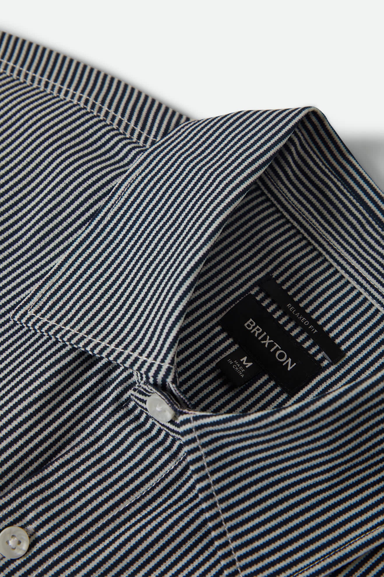 Men's Journey Lightweight Long Sleeve Shirt in the color Navy/White Stripe - Additional Laydown image