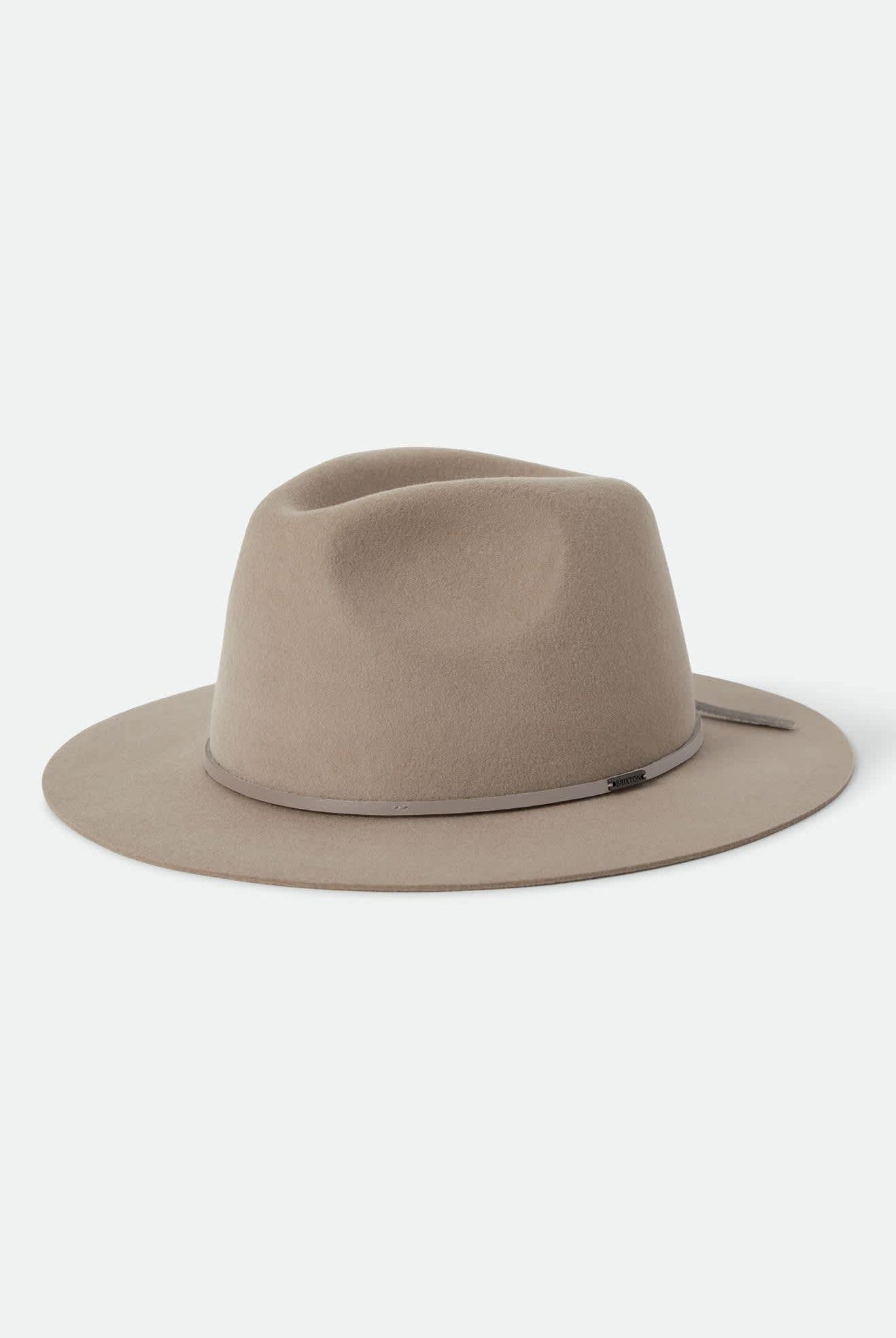 Unisex Wesley Fedora in the color Timeless Taupe - Front Product Laydown Image