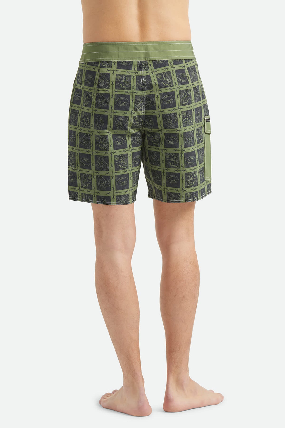 Men's Classic Trunk 17" in the color Barb Wire/Sea Kelp - Men's Back View