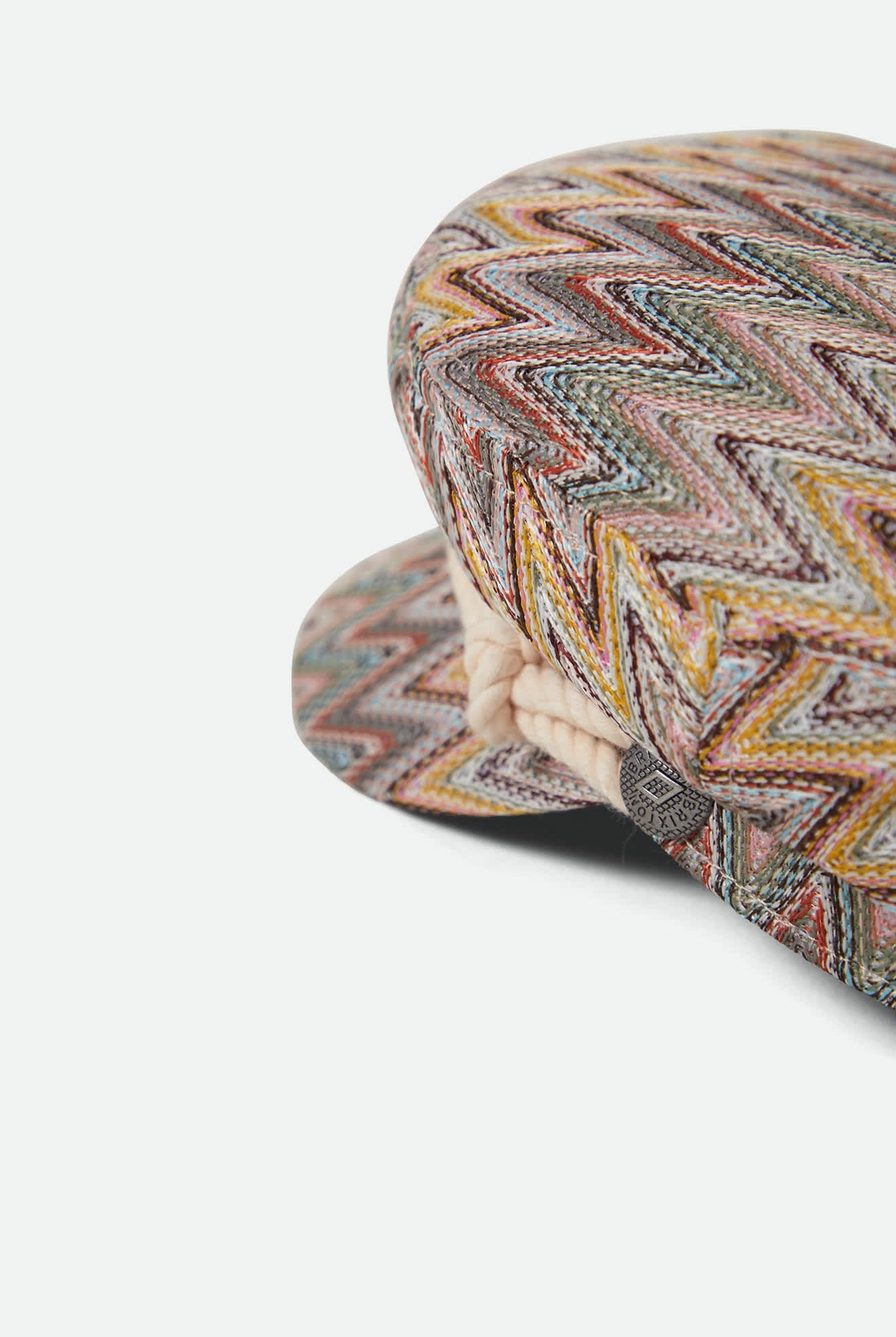 Women's Fiddler Fisherman Cap in the color Multi Color Zigzag - Additional Laydown image
