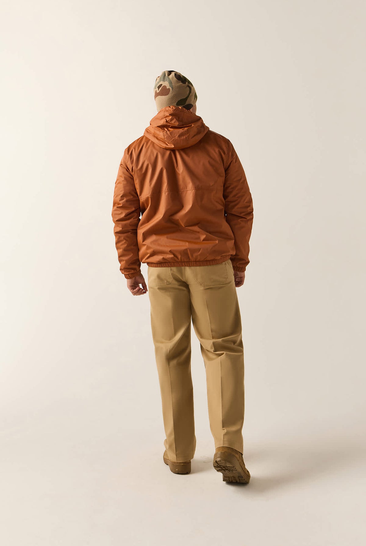 Men's Claxton Lined Jacket in the color Caramel - Men's Back View
