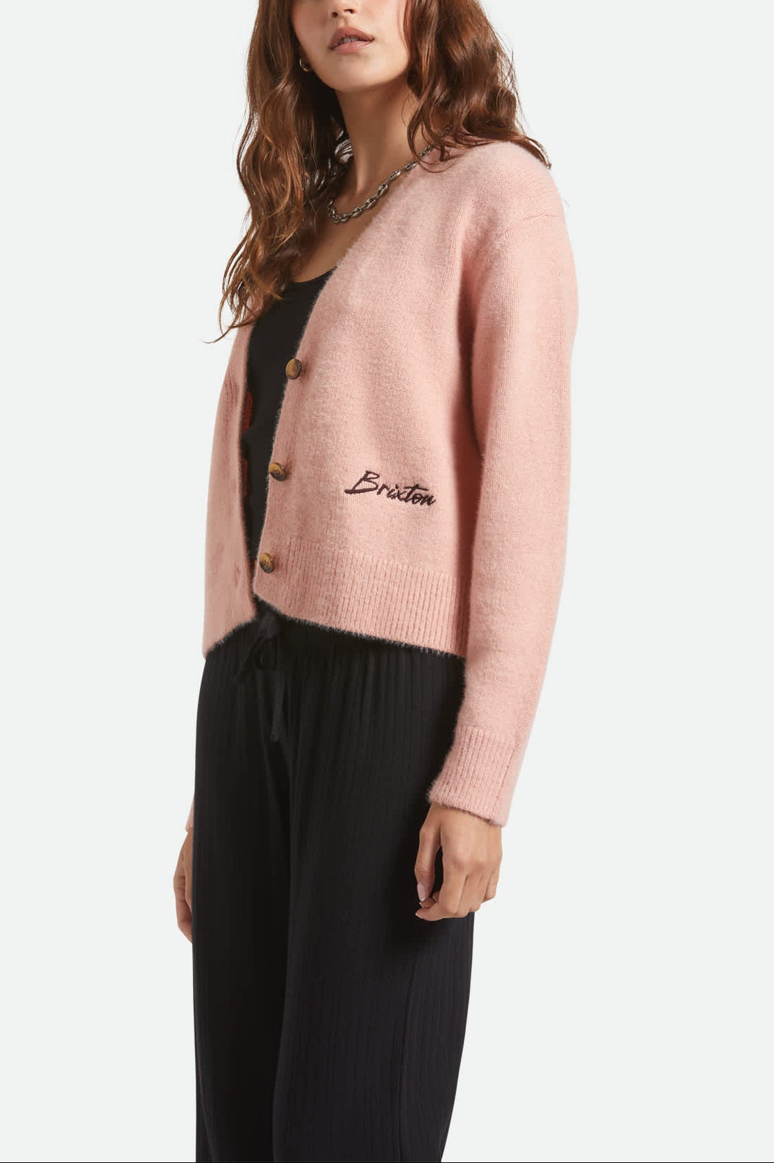 Women's Town Cardigan in the color Mellow Rose - Women's Side View