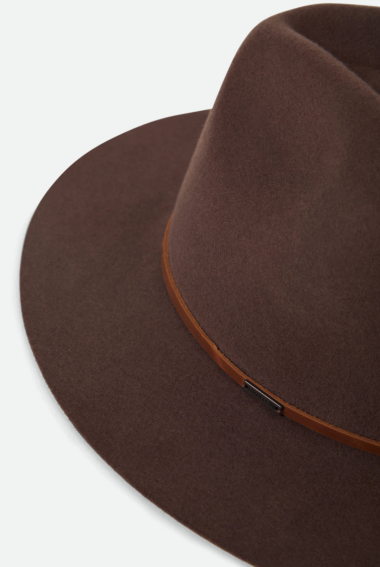 Unisex Wesley Packable Fedora in the color Chocolate - Additional Laydown image