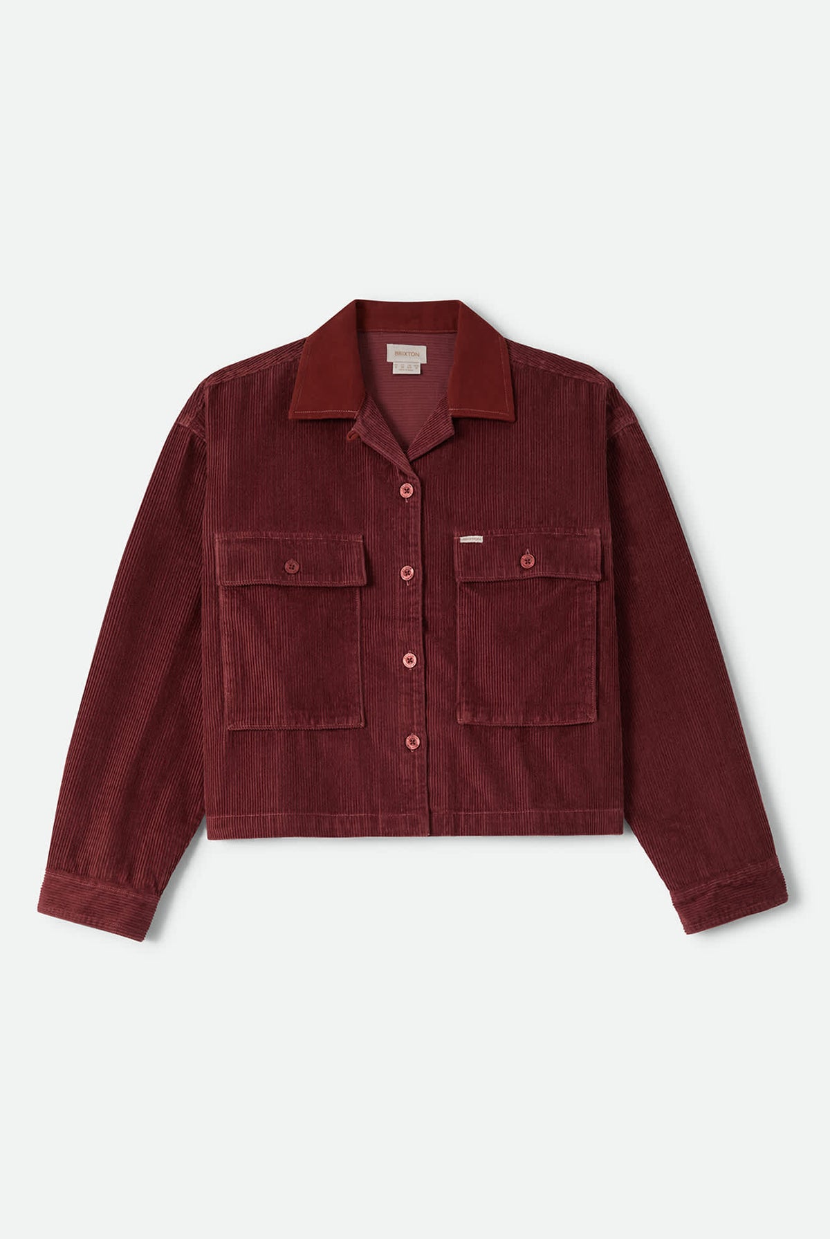Women's Utopia Overshirt in the color Wild Ginger Cord - Front Product Laydown Image