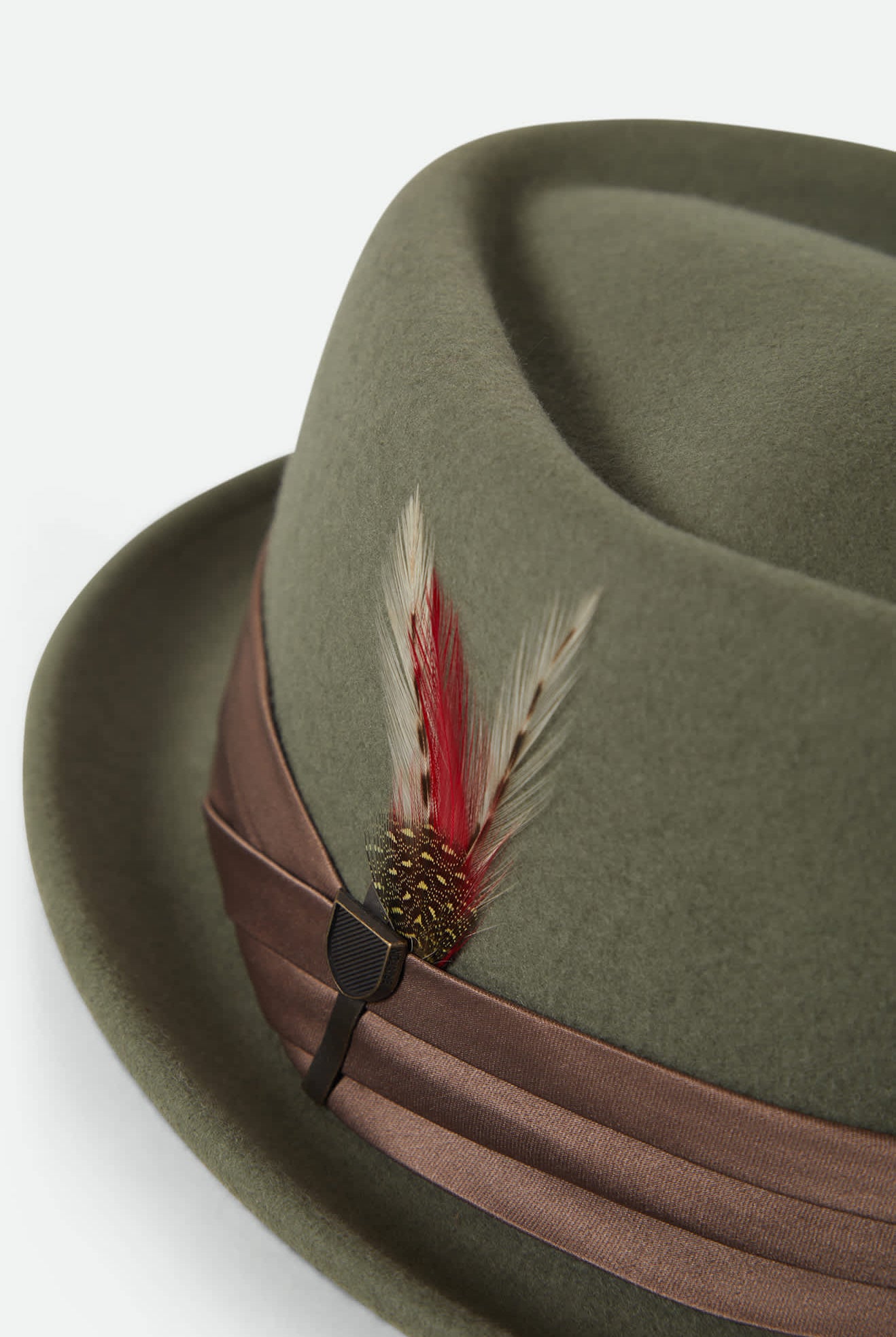 Unisex Stout Pork Pie in the color Olive Surplus/Bronze - Additional Laydown image