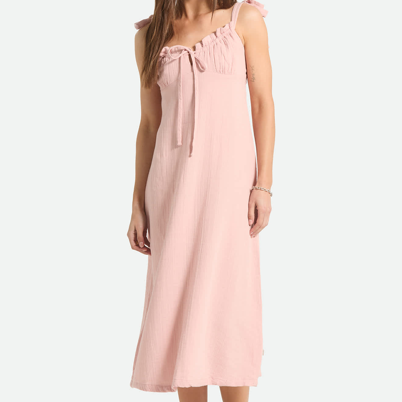 Women's The Tie Dress in the color Silver Pink - Additional Fit image