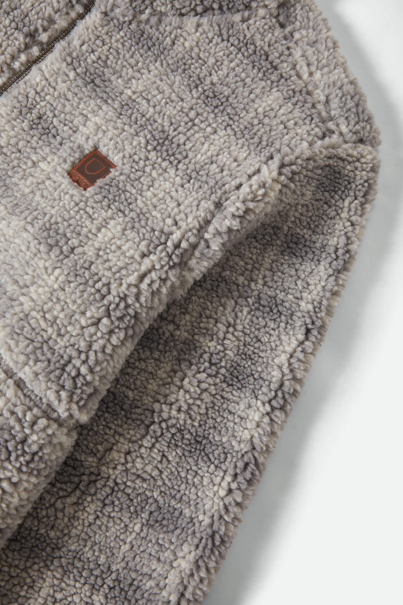 Men's Arctic Fleece Mock Neck Jacket in the color Heather Grey/Off White - Additional Laydown image