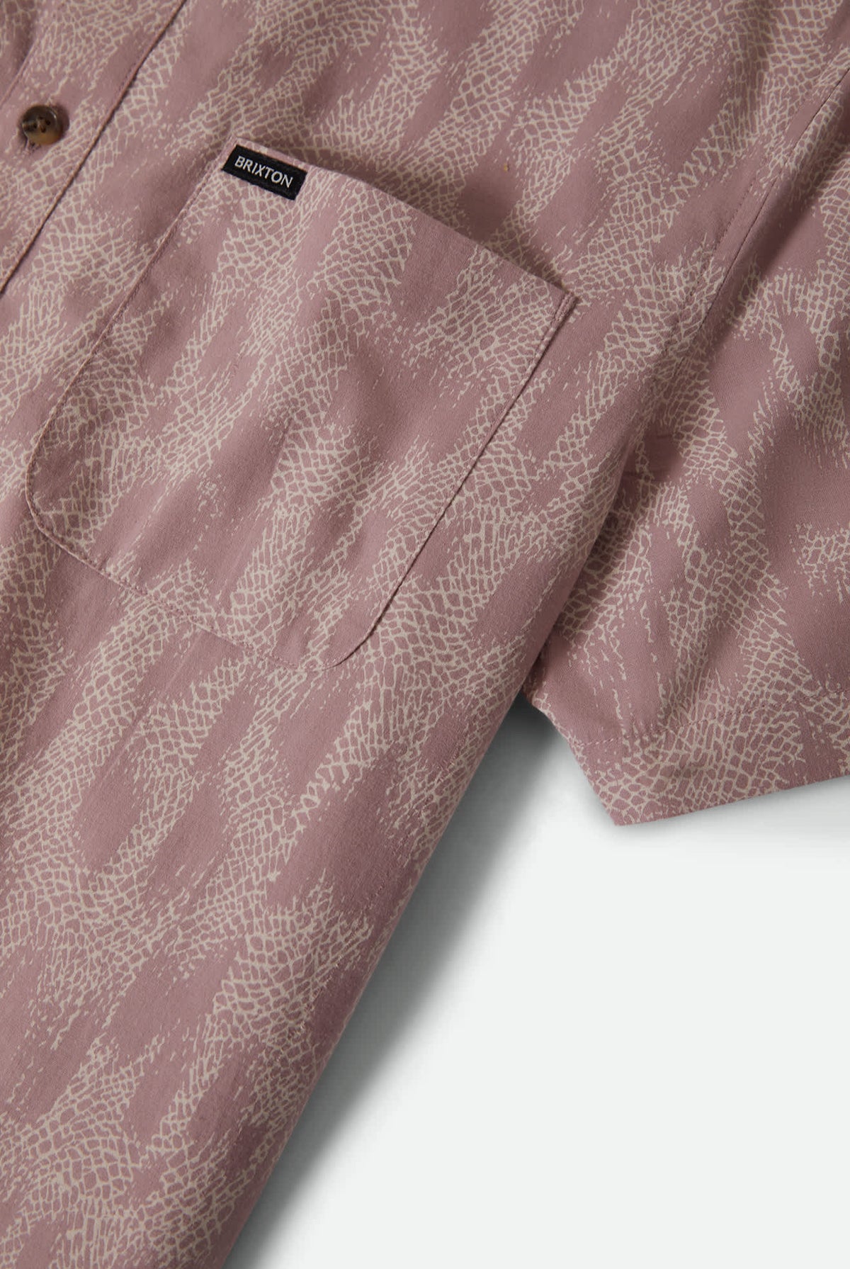 Men's Charter Print Short Sleeve Shirt in the color Dark Pink/Silver Crackle Paint - Additional Laydown image