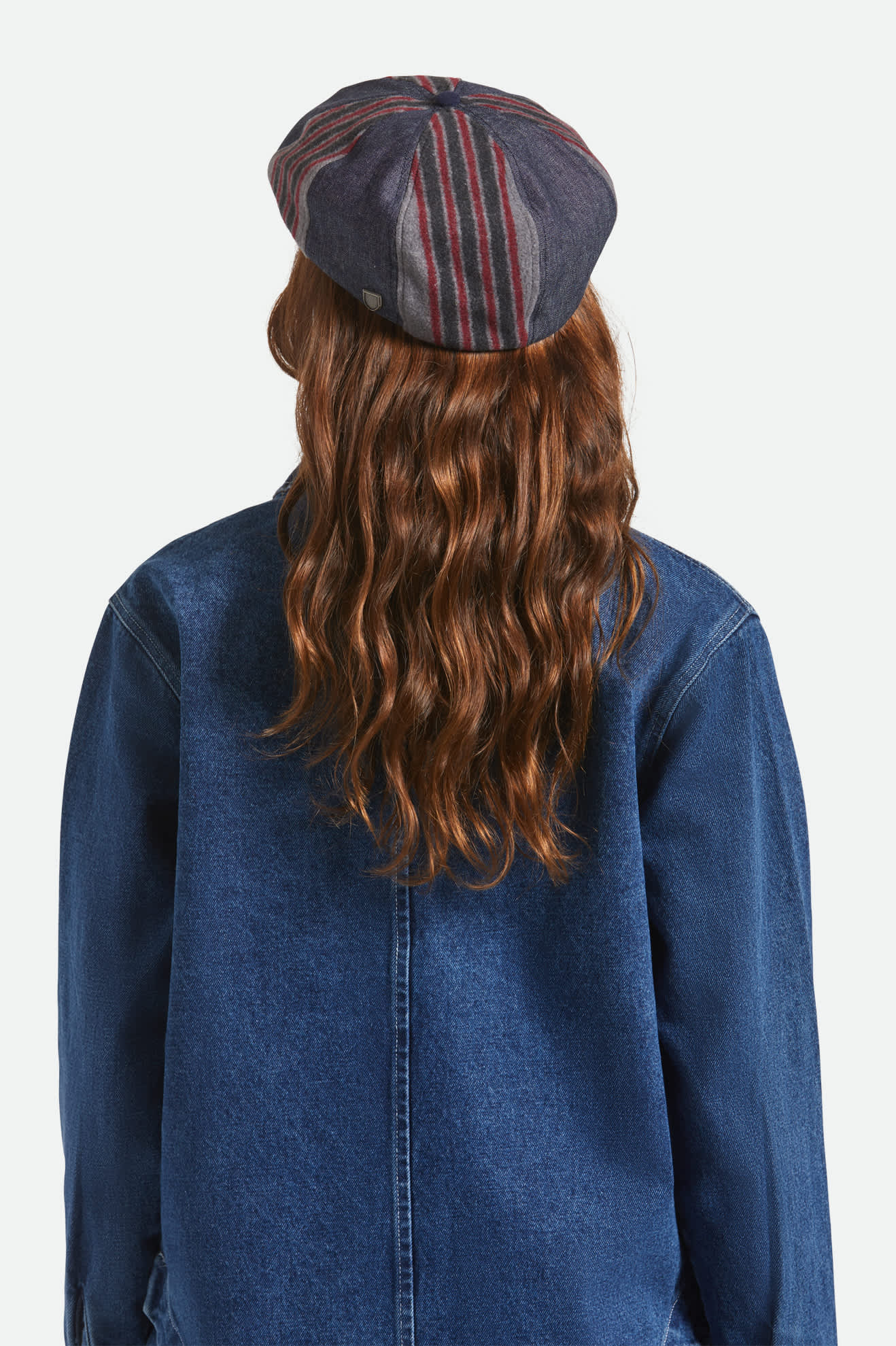 Unisex Altered Threads Brood Baggy Snap Cap in the color Medium Wash Denim - Women's Back View