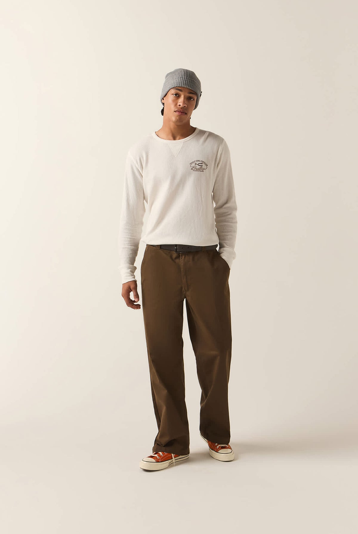 Men's Trails Waffle Knit Top in the color Off White - Additional Fit image