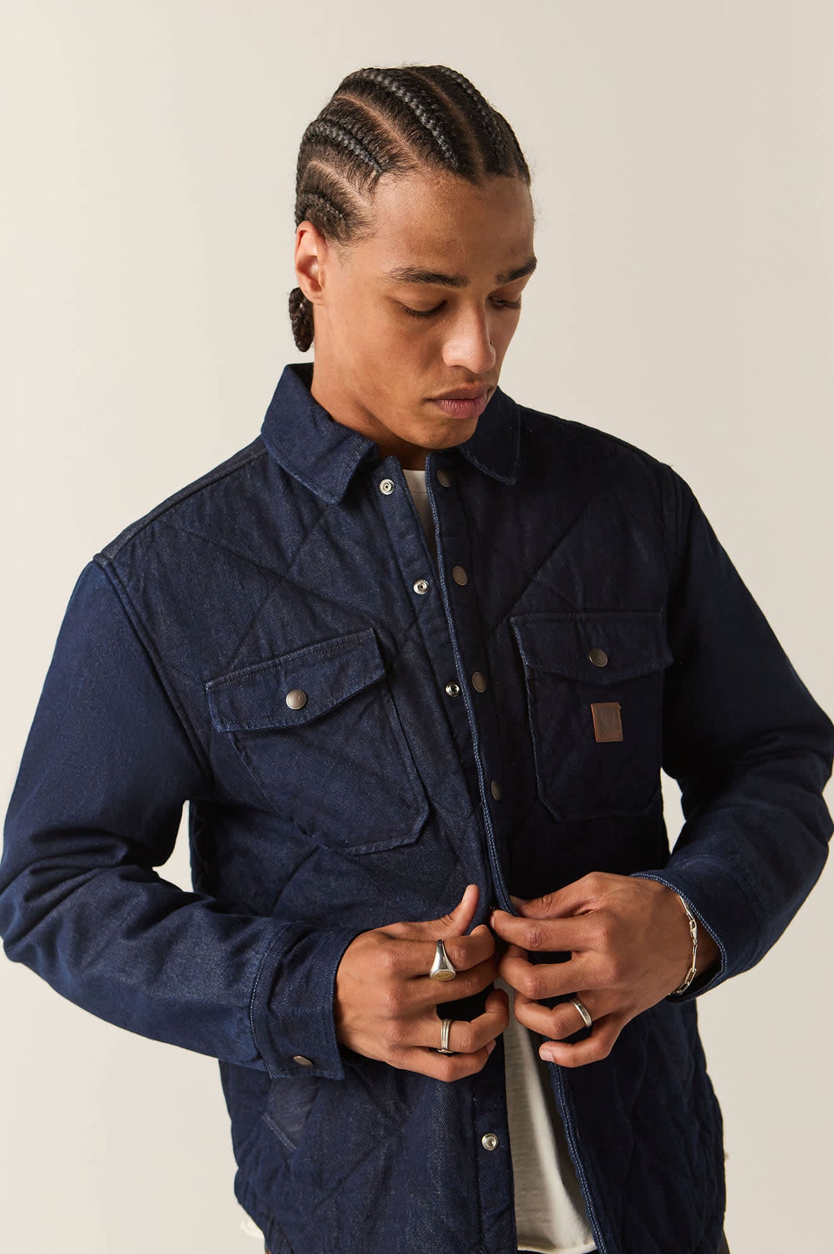 Men's Durham Lined Jacket in the color Dark Denim - Additional Fit image