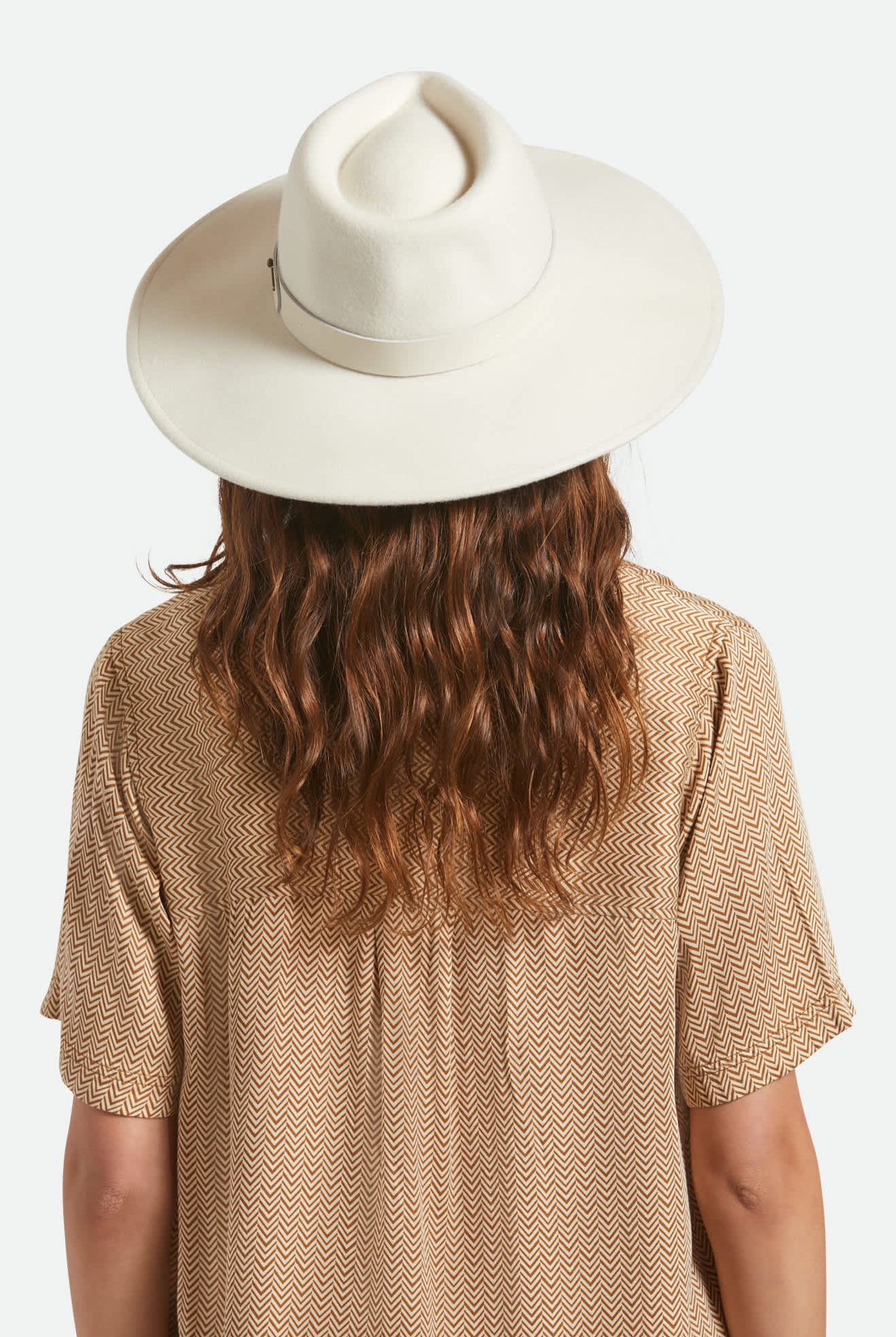 Women's Eleanor Felt Packable Hat in the color Off White - Women's Back View