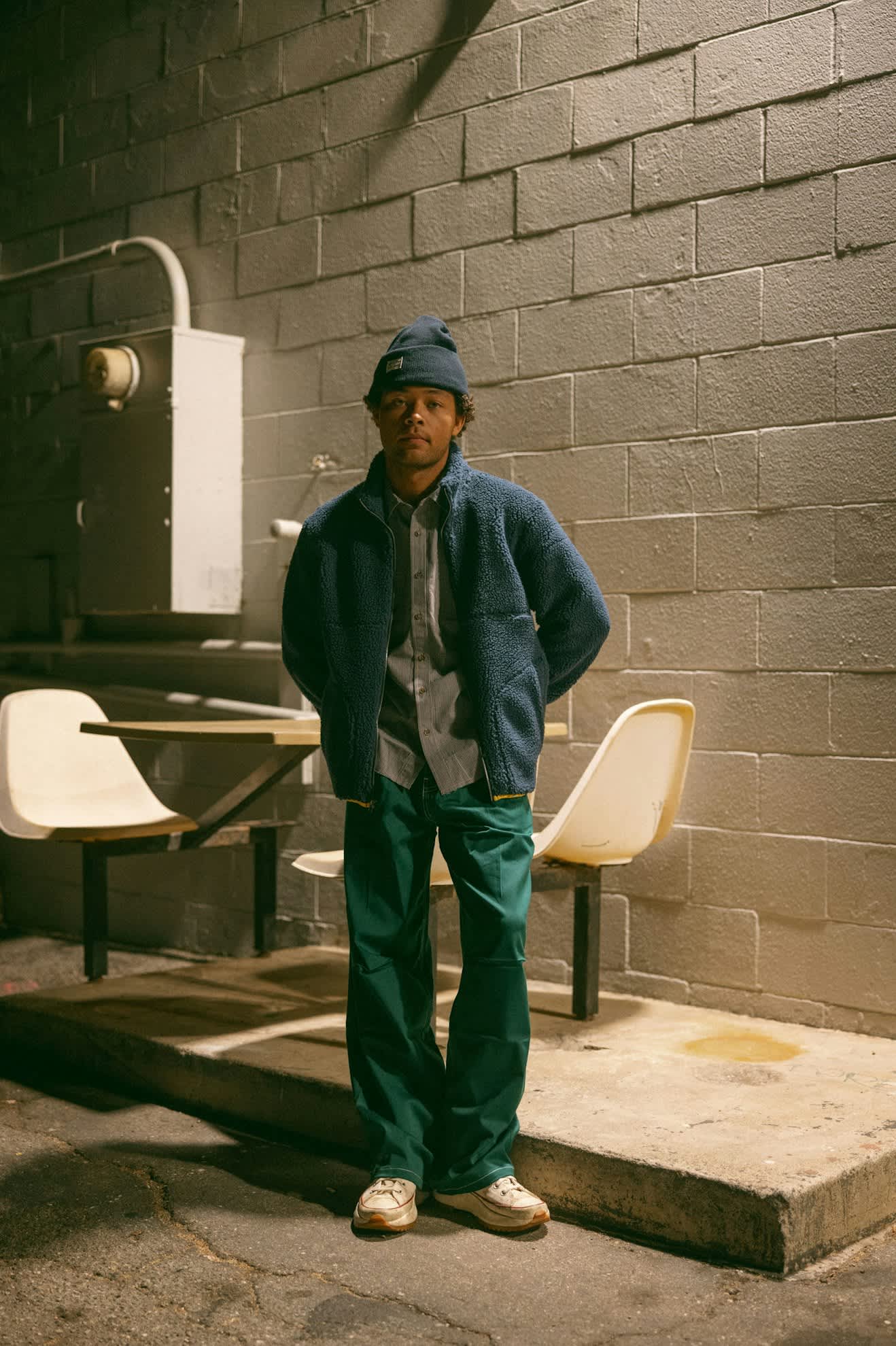 Men's Arctic L/S Fleece Mock Neck Jacket in the color Washed Navy - Men's Lifestyle image