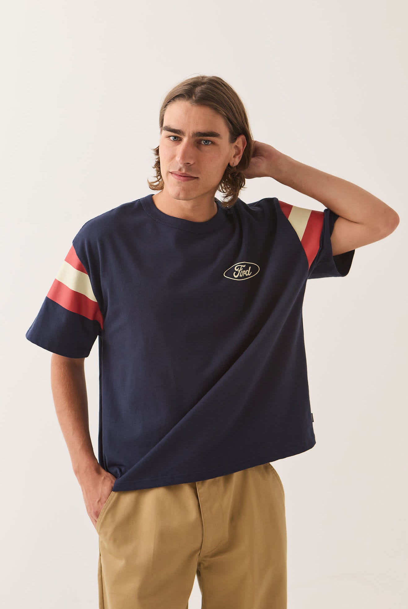 Men's Ford Built Tough Jersey in the color American Navy - Additional Fit image