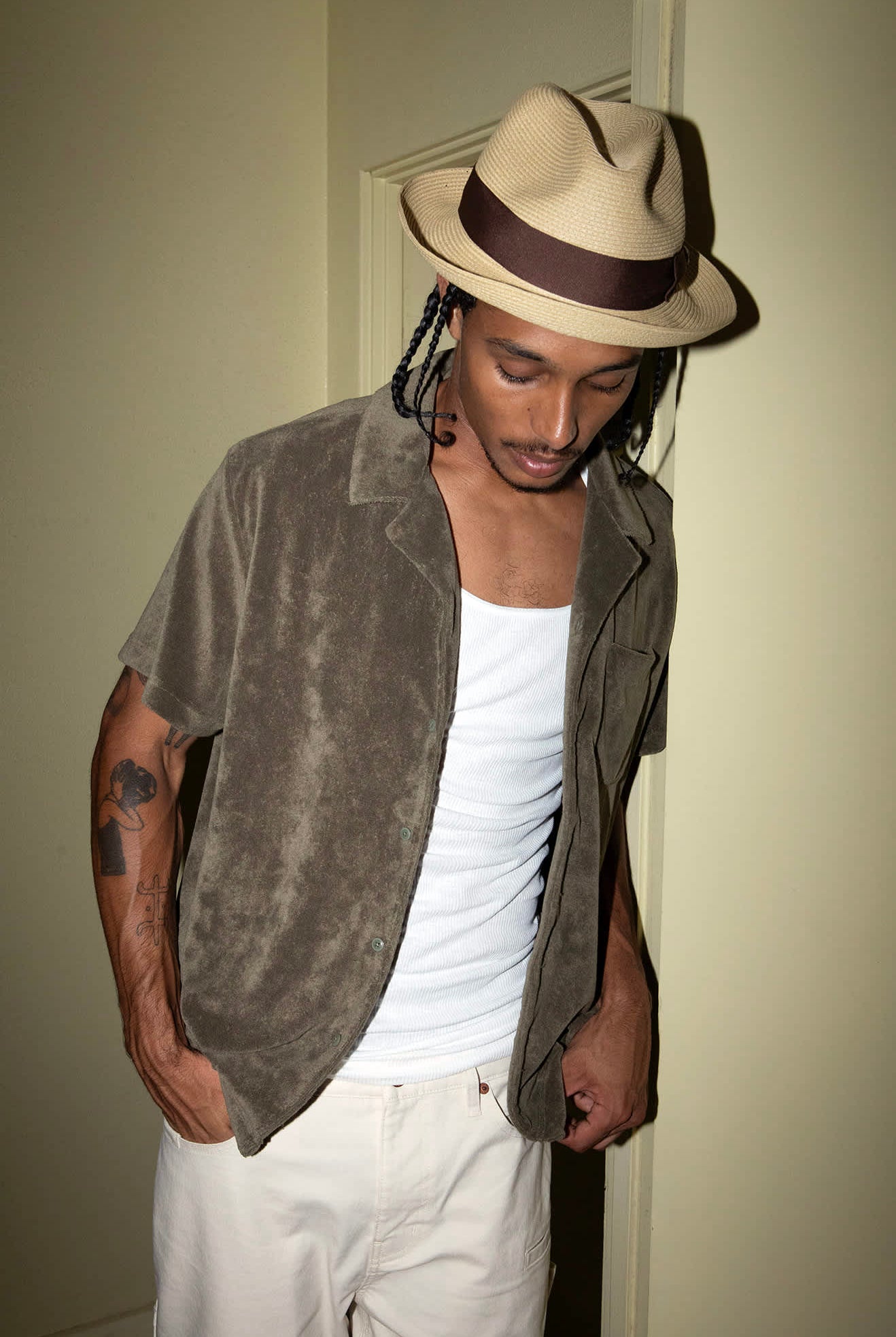 Unisex Horton Convertabrim Packable Fedora in the color Dark Tan/Light Brown - Men's Lifestyle image