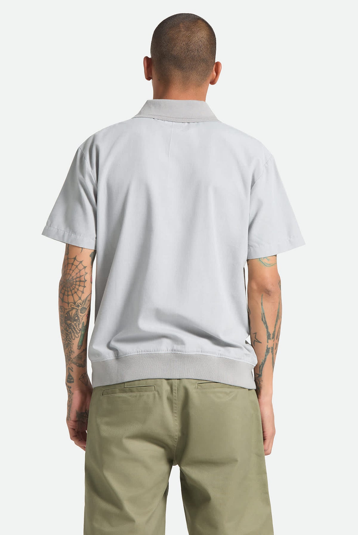 Men's Trolly Jacquard Weekend Short Sleeve Polo in the color Blue Aura - Men's Back View