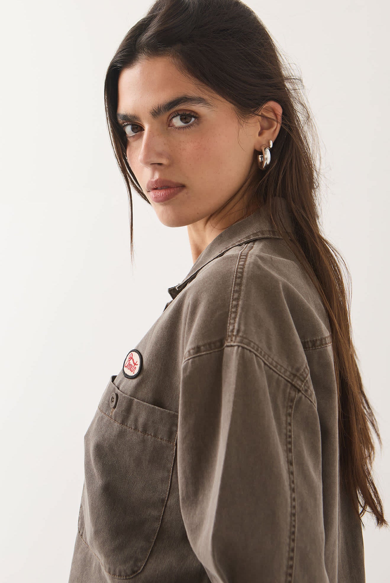 Women's Utopia Overshirt in the color Walnut Brown - Additional Fit image