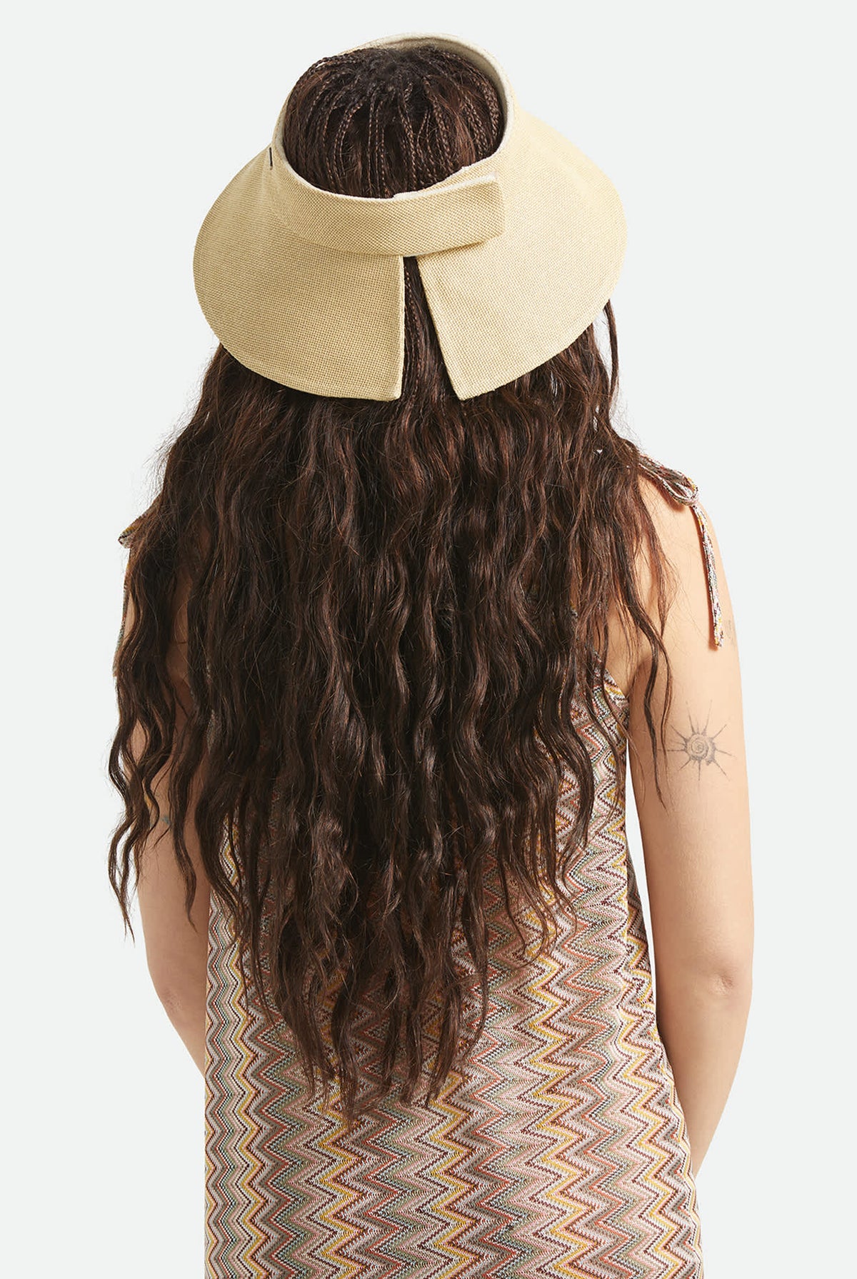 Women's Jasmine Packable Visor in the color Tan/Tan - Women's Back View