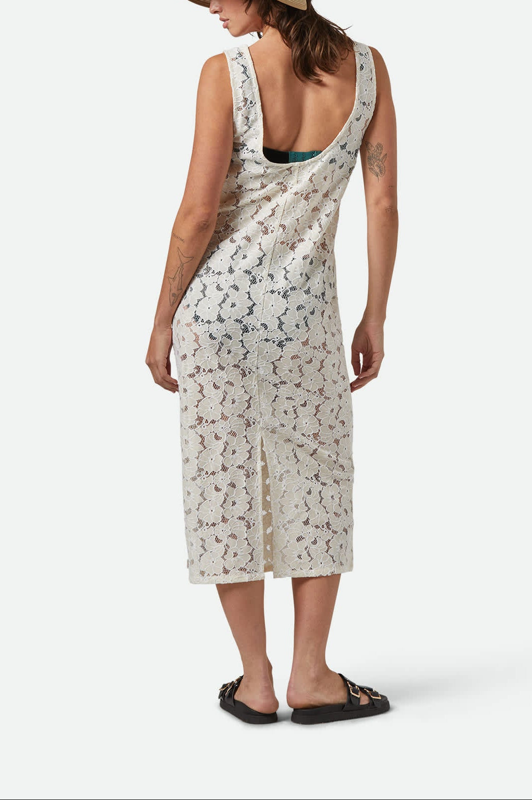 Women's Lace Cover Up Dress in the color Whitecap - Women's Back View