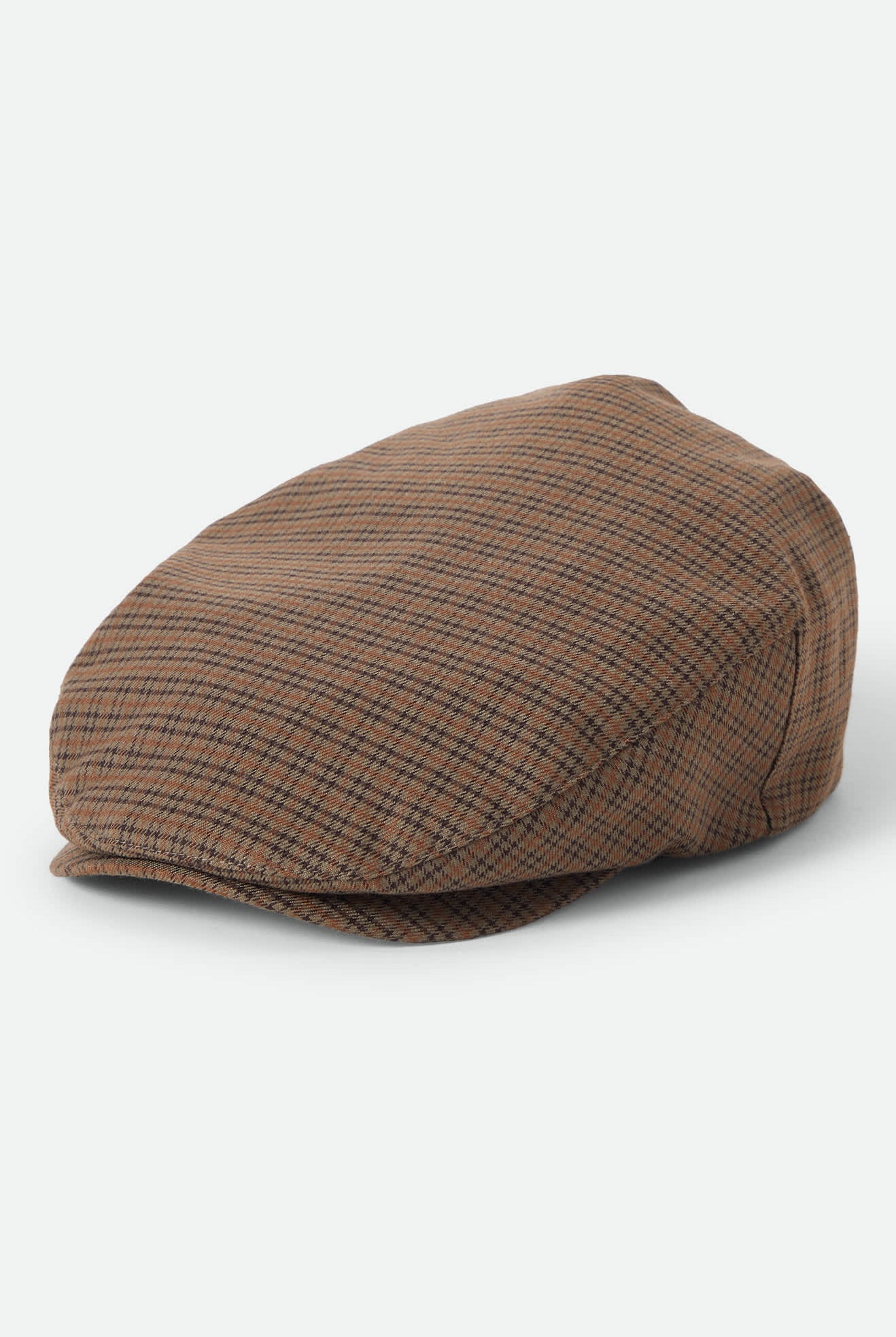Unisex Hooligan Lightweight Flat Cap in the color Grey/Brown/Gold - Front Product Laydown Image