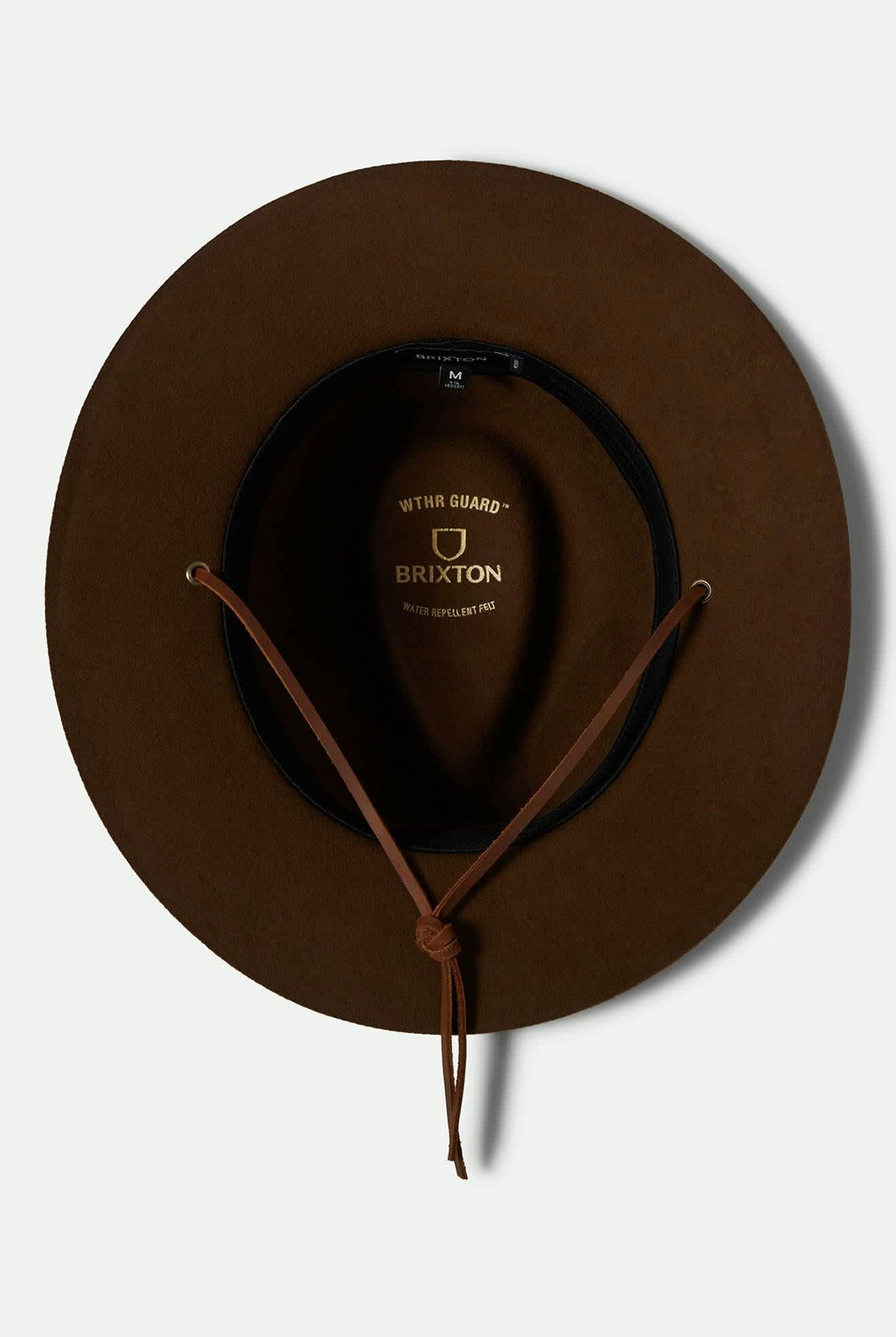 Unisex Wesley WTHR GUARD™ Packable Fedora in the color Coffee - Additional Laydown image