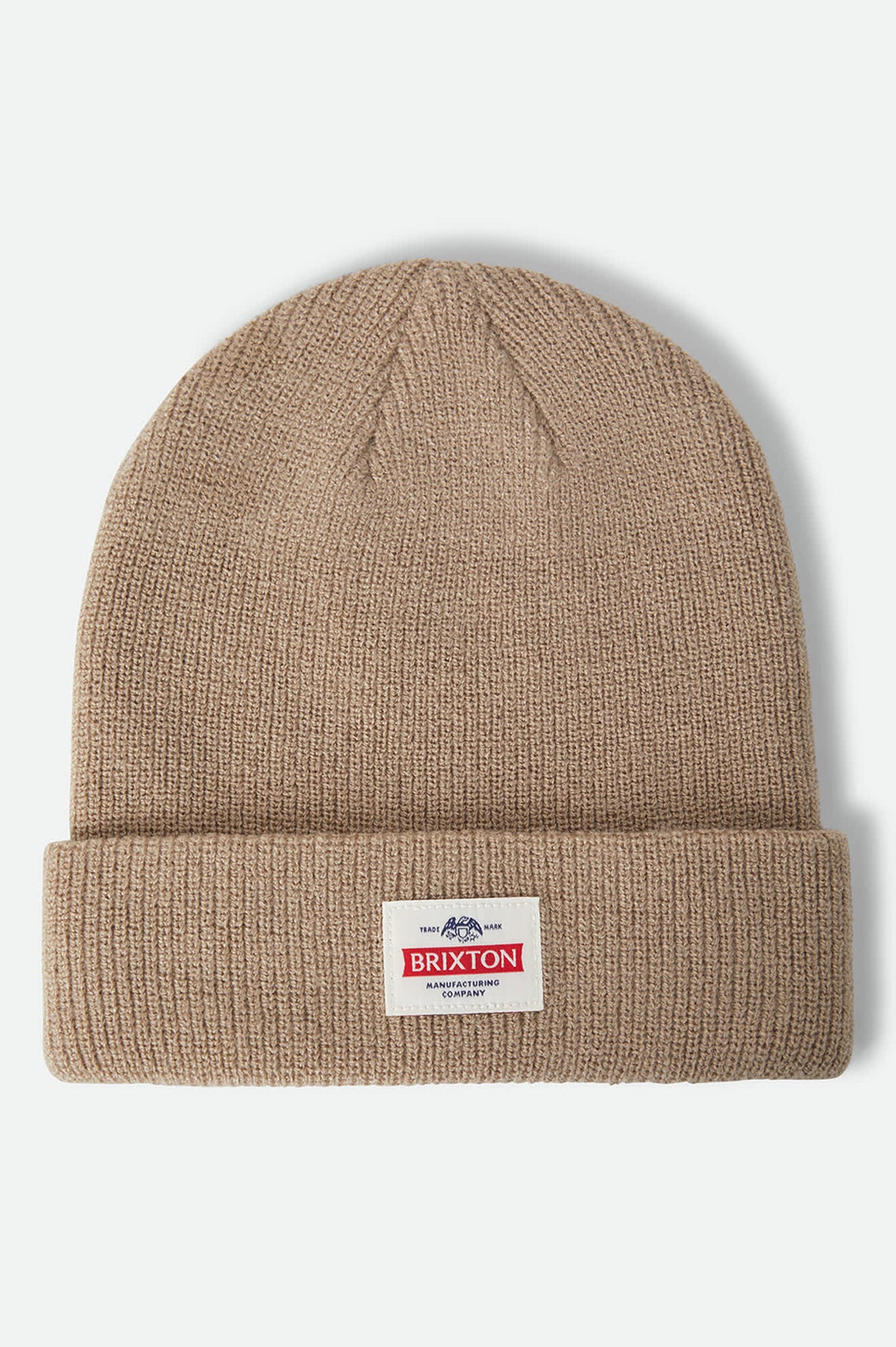 Unisex Trademark Beanie in the color British Khaki - Front Product Laydown Image
