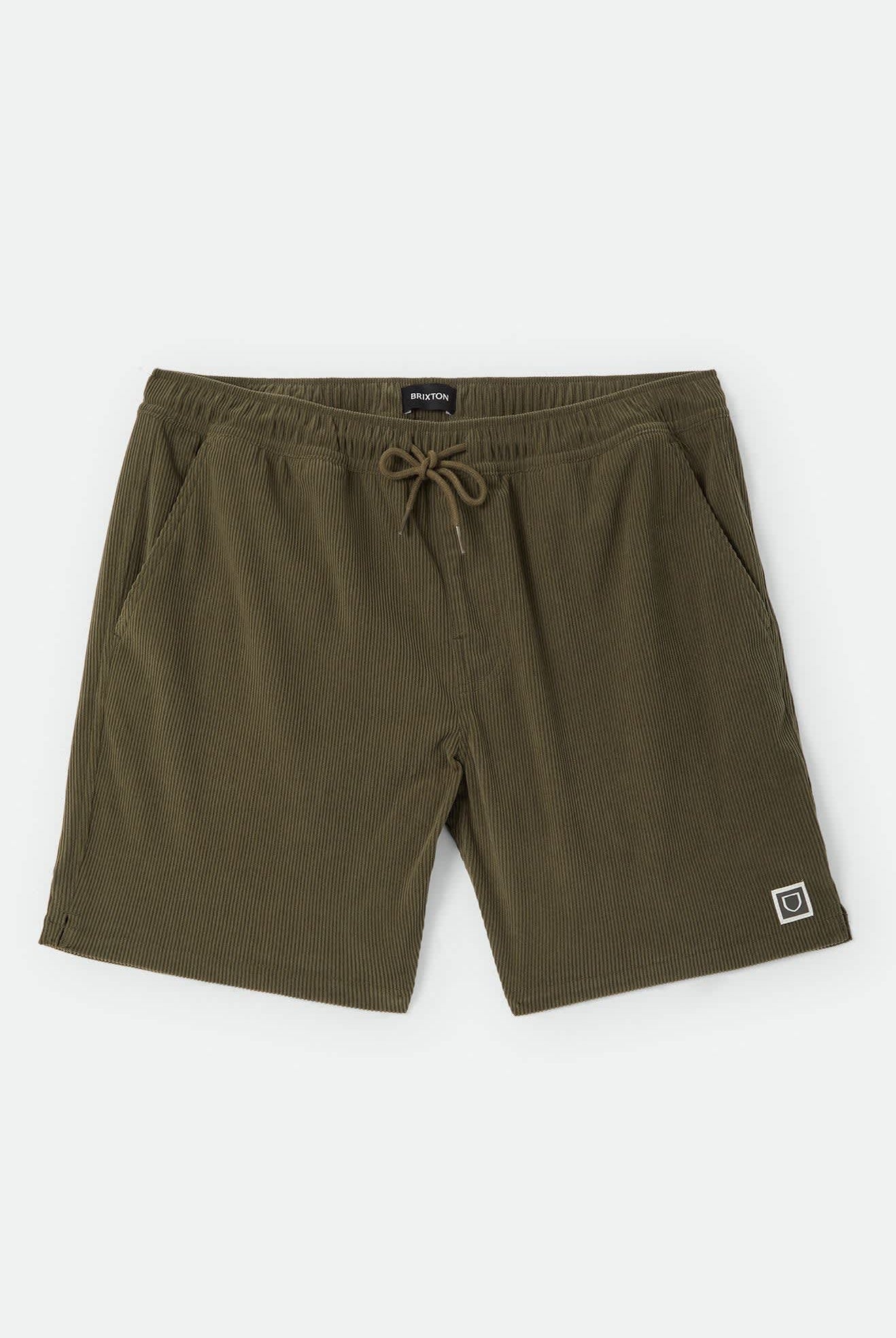 Men's Everyday Corduroy Short in the color Dark Olive - Front Product Laydown Image