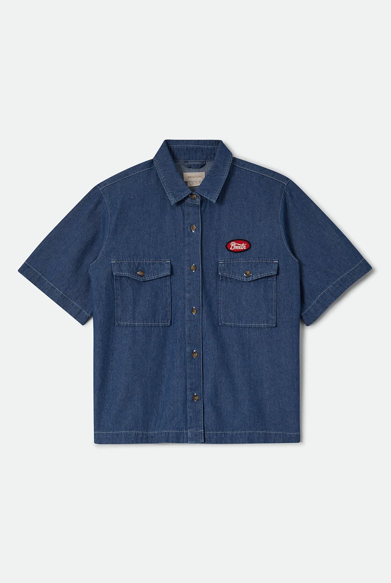 Women's Mechanics Women's Shirt in the color Medium Chambray - Front Product Laydown Image