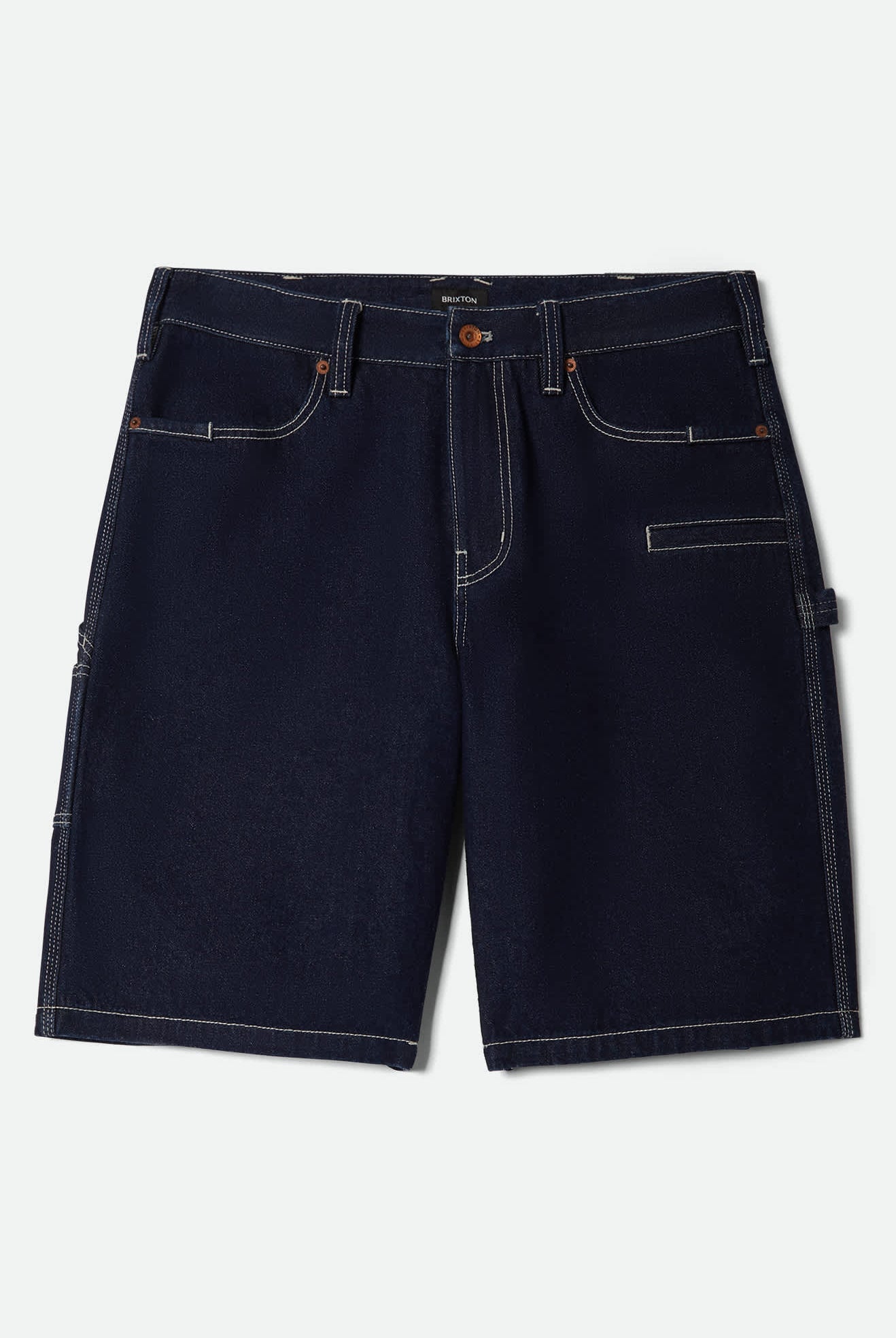 Men's Builders Carpenter Baggy Short in the color Rinse Denim - Front Product View