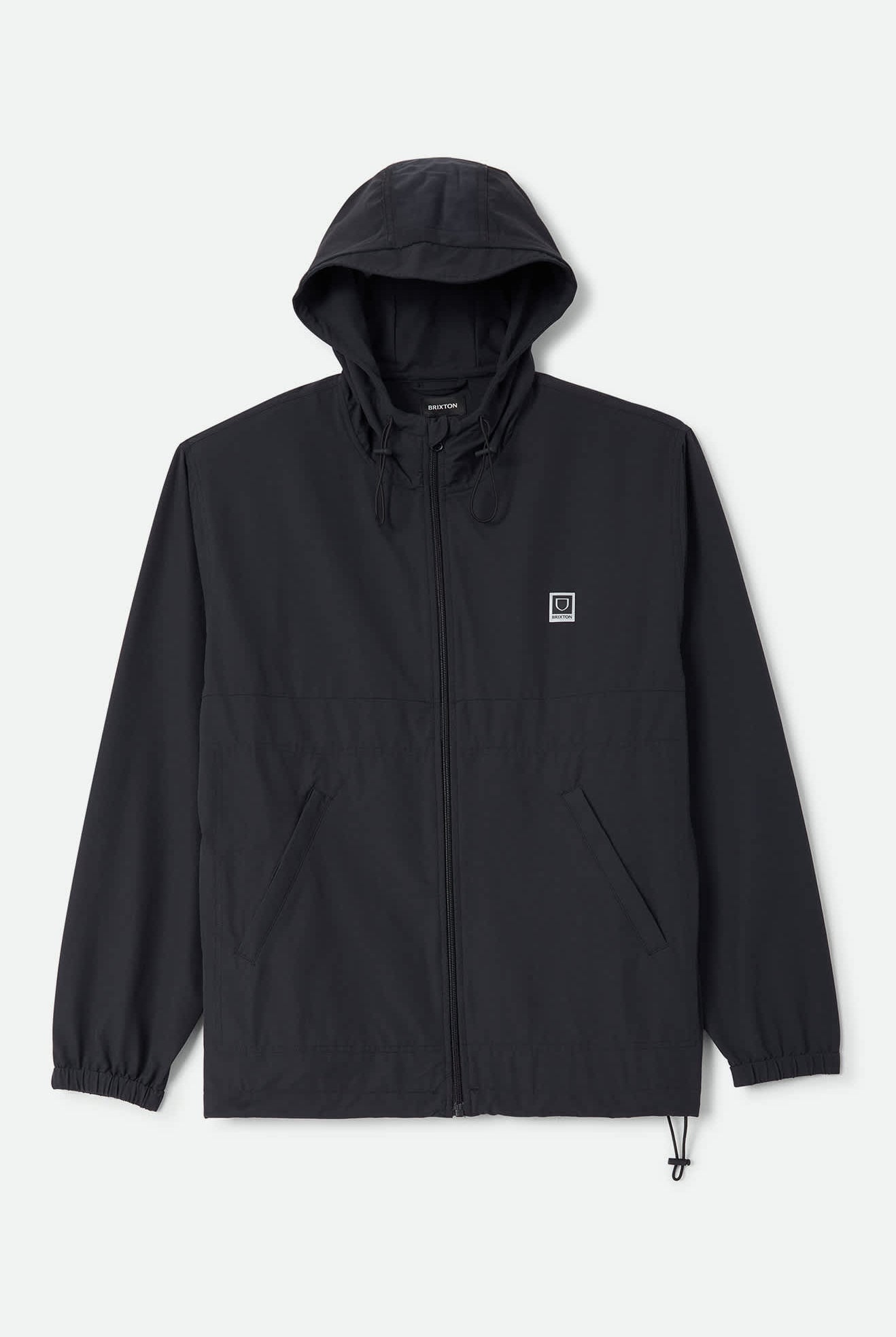 Men's Journey Zip Jacket in the color Black - Front Product Laydown Image