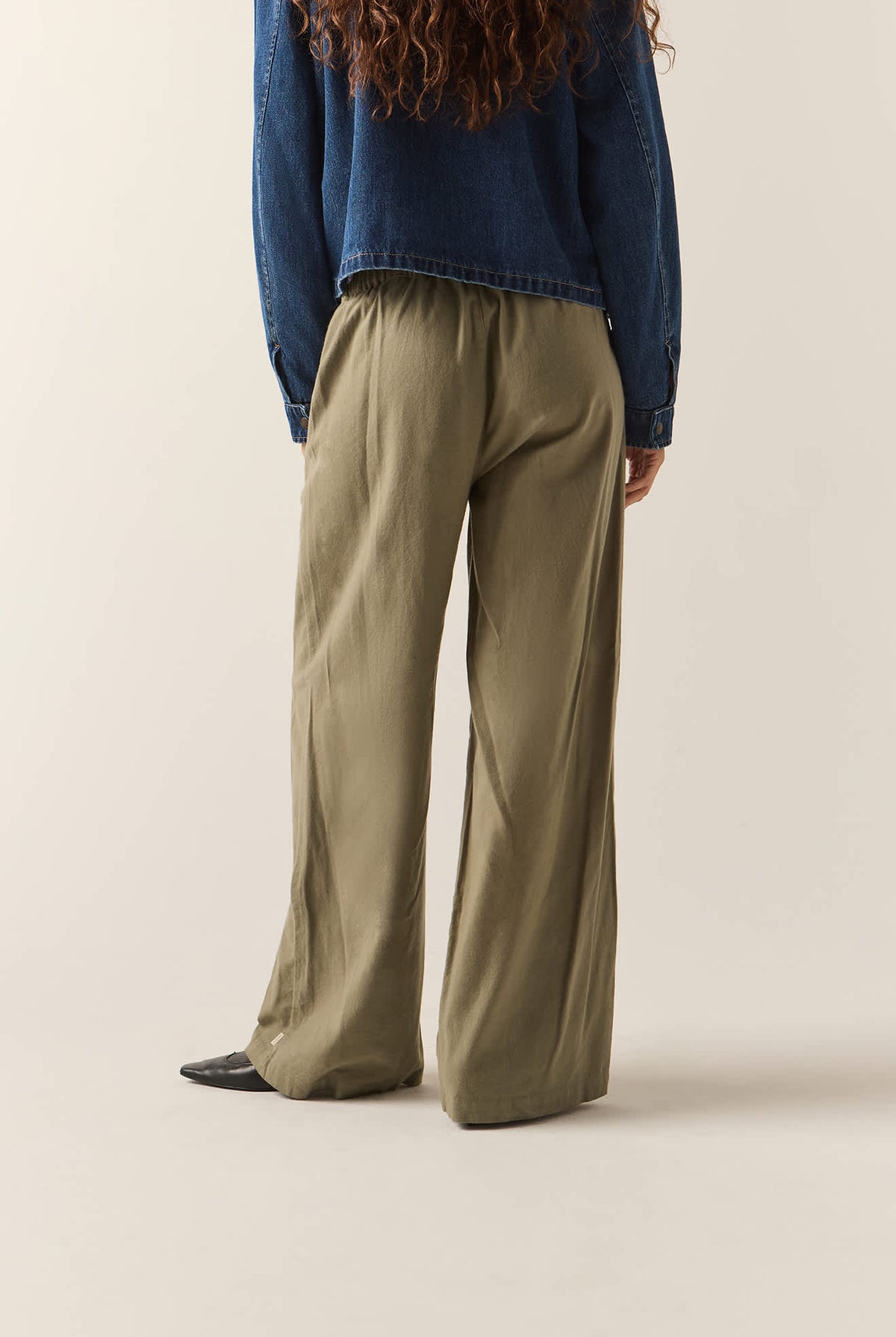 Women's Service Trouser Pant in the color Olive Surplus - Women's Back View