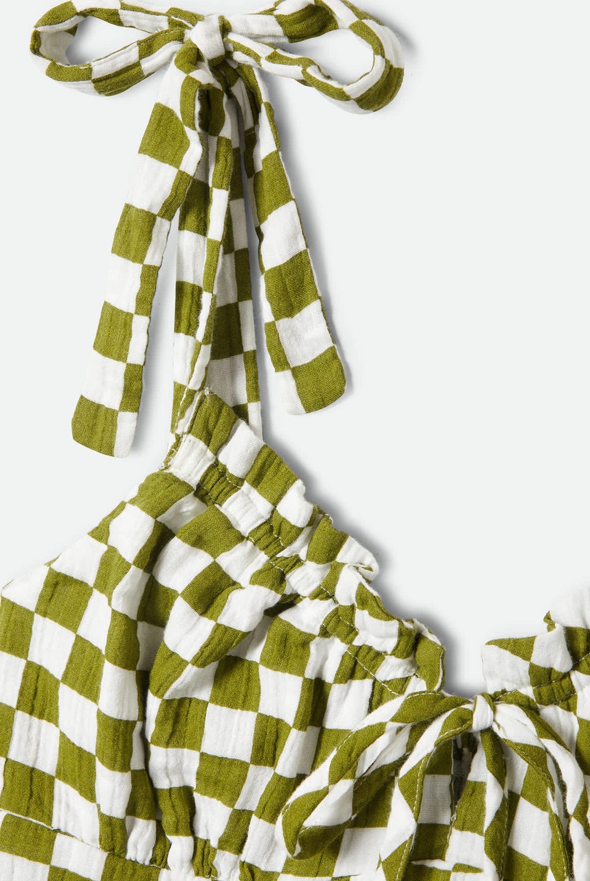 Women's The Tie Dress in the color Sublime Green Checkerboard - Additional Laydown image