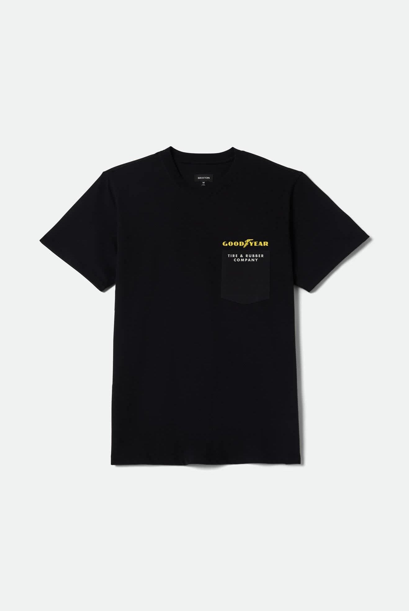 Men's Goodyear Service Pocket T-Shirt in the color Black - Front Product View