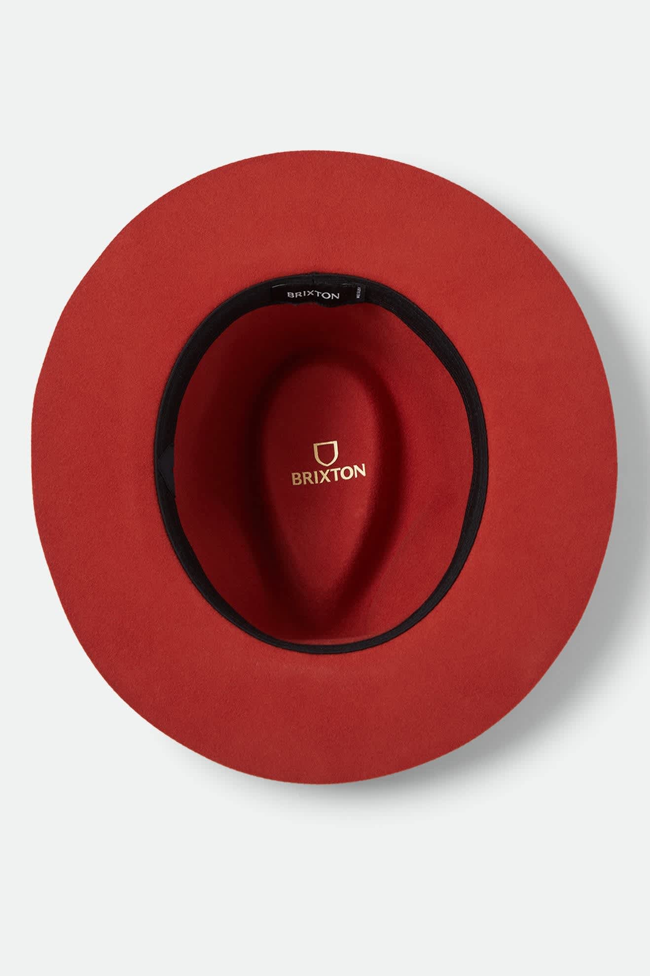Unisex Wesley Fedora in the color Red Earth/Wax Paper - Additional Laydown image