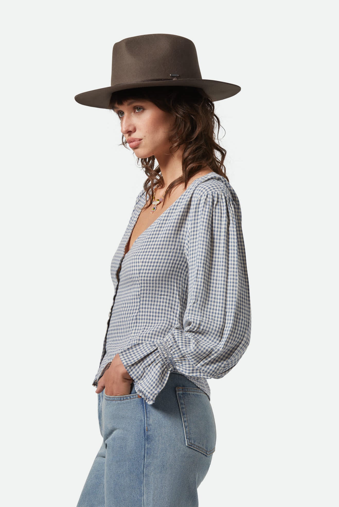 Unisex Cohen Cowboy Hat in the color Brown - Women's Side View