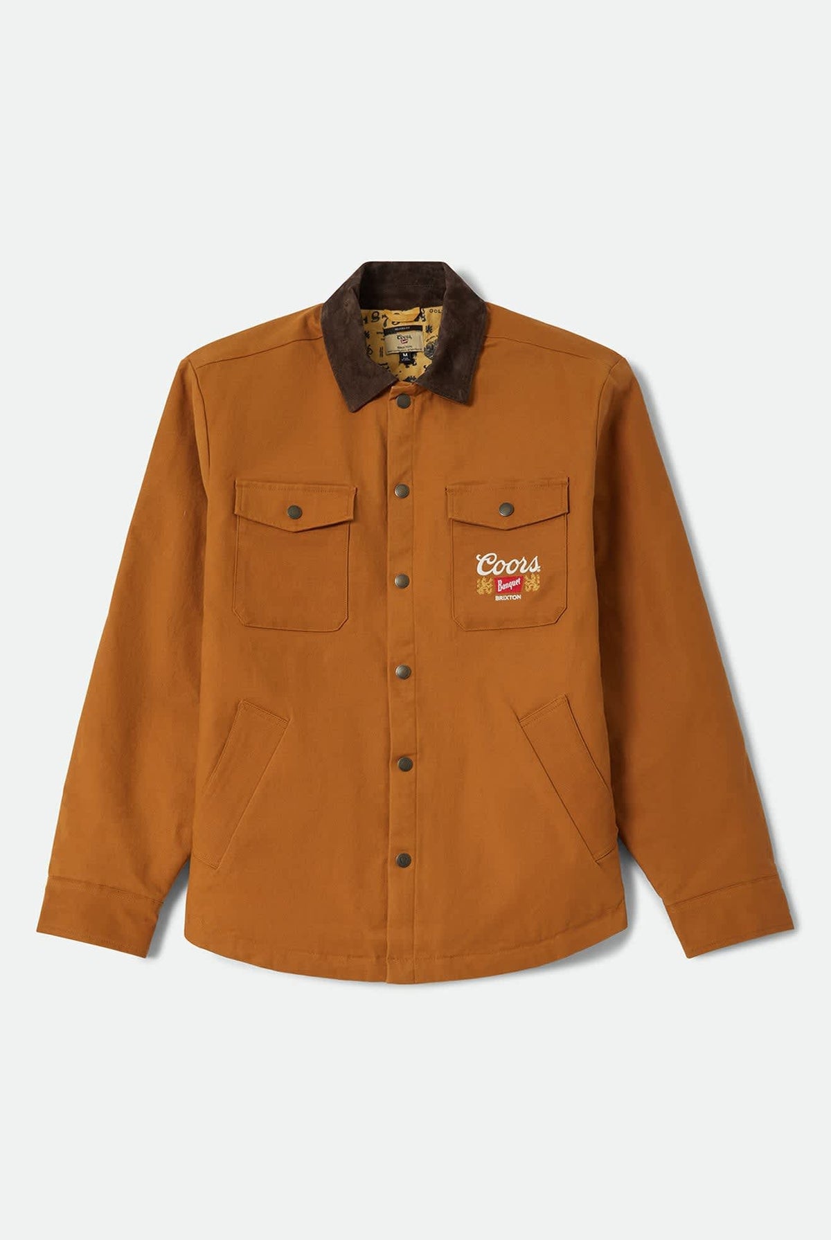 Men's Coors Durham Lined Jacket in the color Golden Brown - Front Product Laydown Image