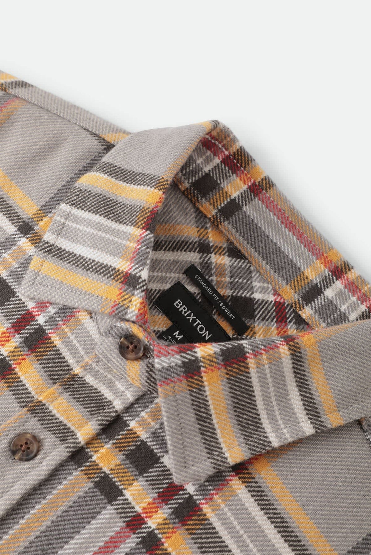 Men's Bowery Flannel in the color Washed Grey/Multi - Additional Laydown image