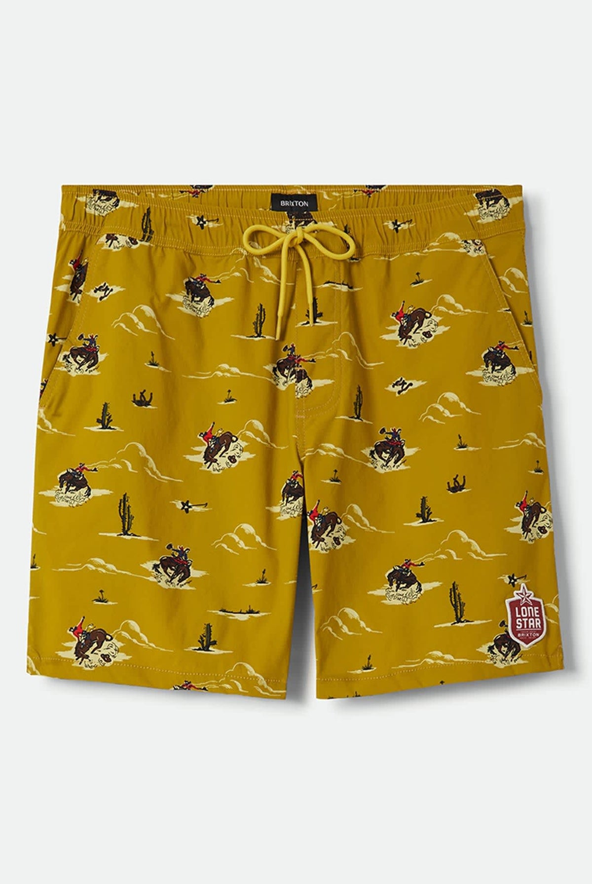 Men's Everyday Stretch Hybrid Short 7" in the color Texas Gold Lone Star - Front Product Laydown Image