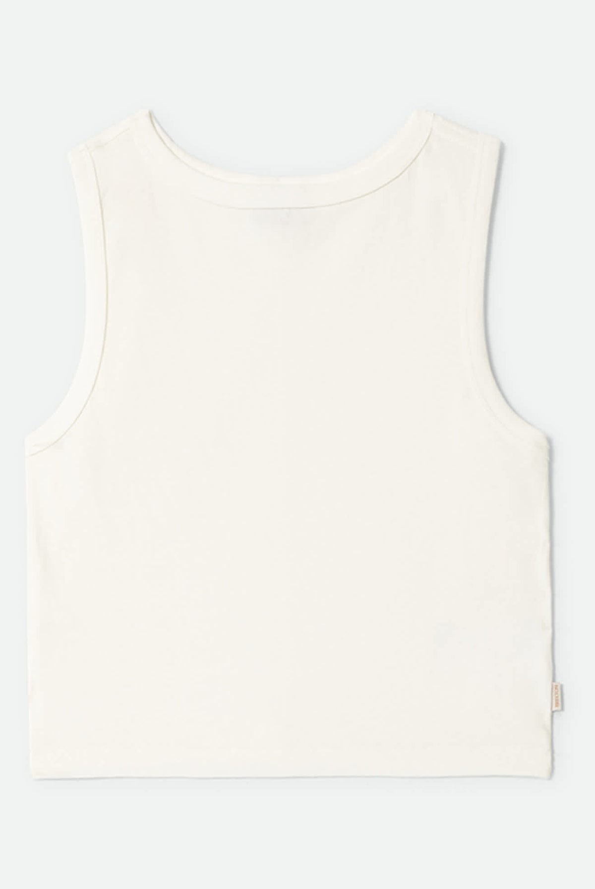 Women's Carefree Organic Garment Dye Cropped Tank in the color Off White - Front Product Laydown Image