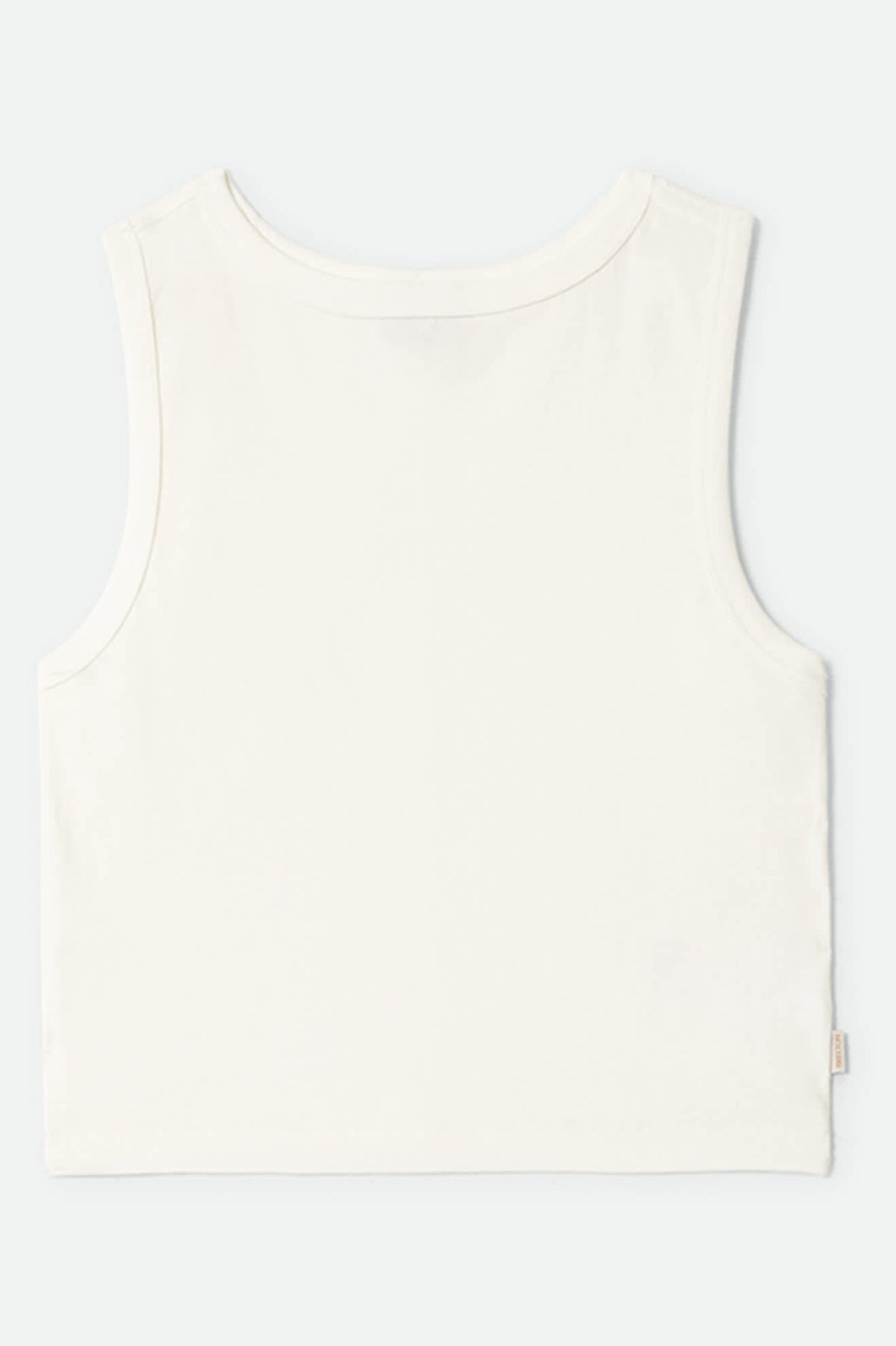 Women's Carefree Organic Garment Dye Cropped Tank in the color Off White - Front Product Laydown Image