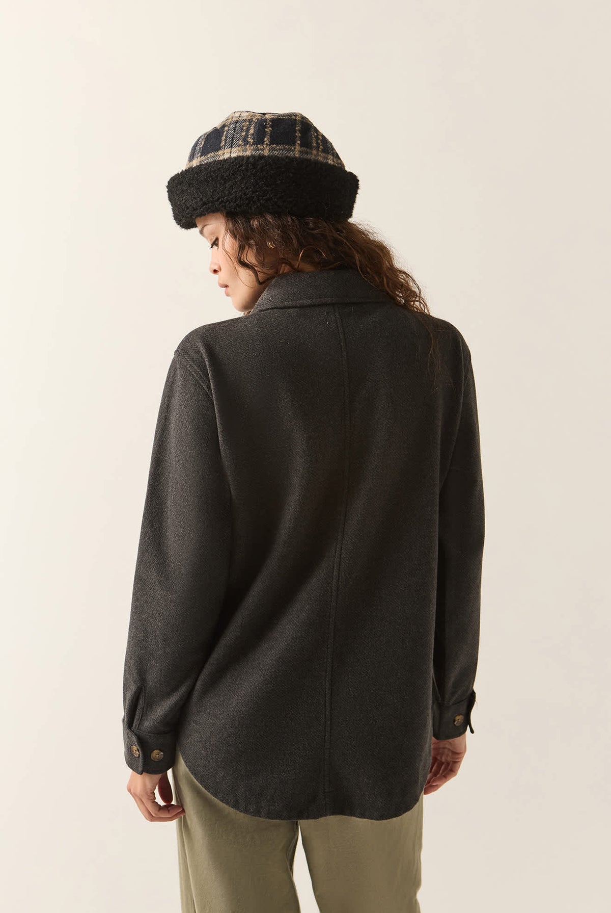 Women's Bagby Jacket in the color Black Heather - Women's Back View