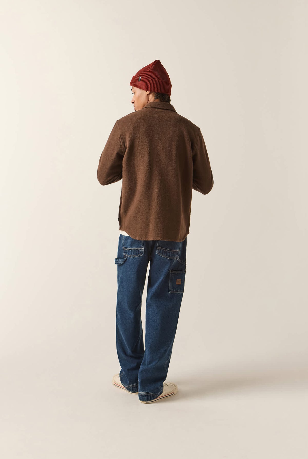 Men's Bowery Textured Twill Overshirt in the color Walnut Brown - Additional Fit image