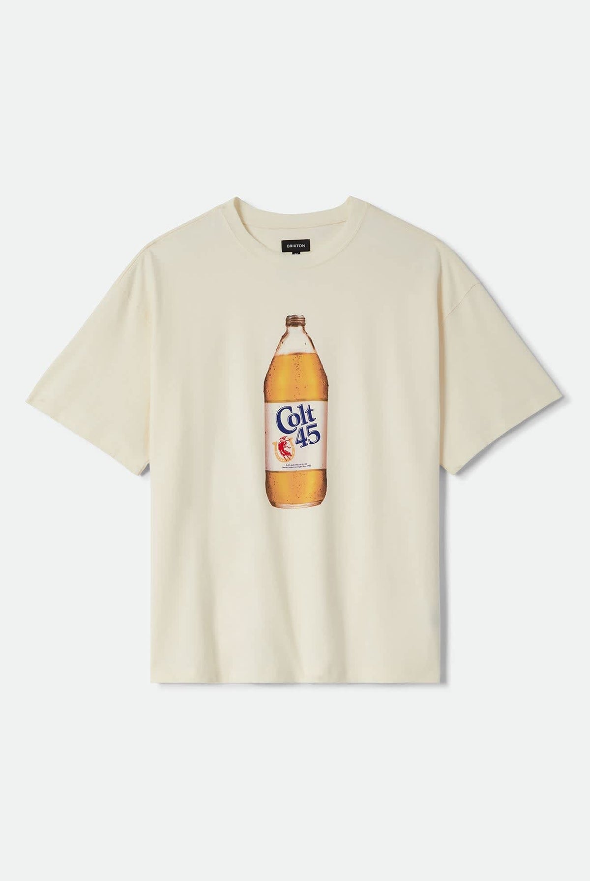 Men's Colt 45 Forty Oz Short Sleeve Oversized T-Shirt in the color Natural - Front Product Laydown Image