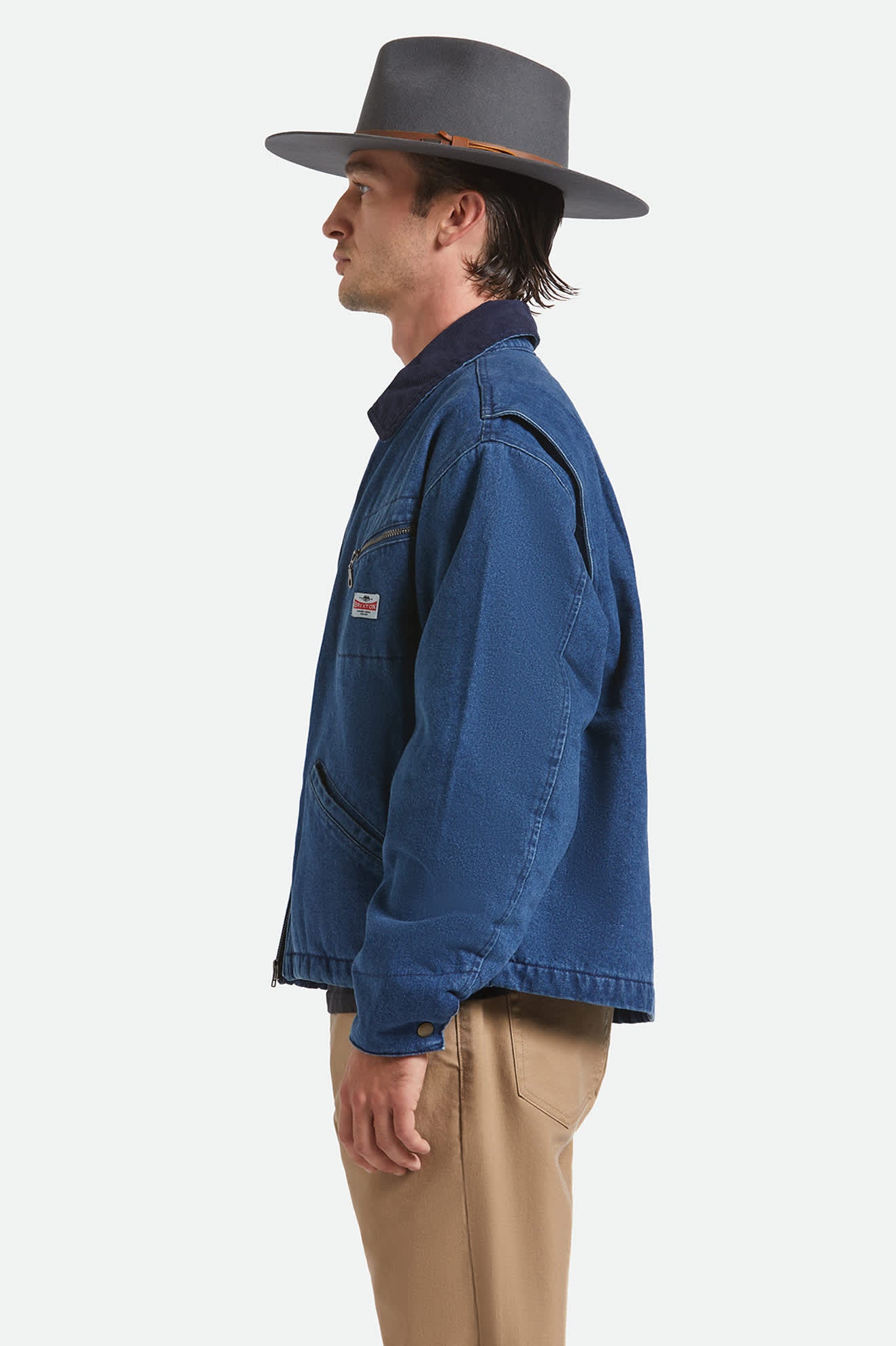 Unisex Hawkins WTHR GUARD™ Cowboy Hat in the color Asphalt/Brown - Men's Side View