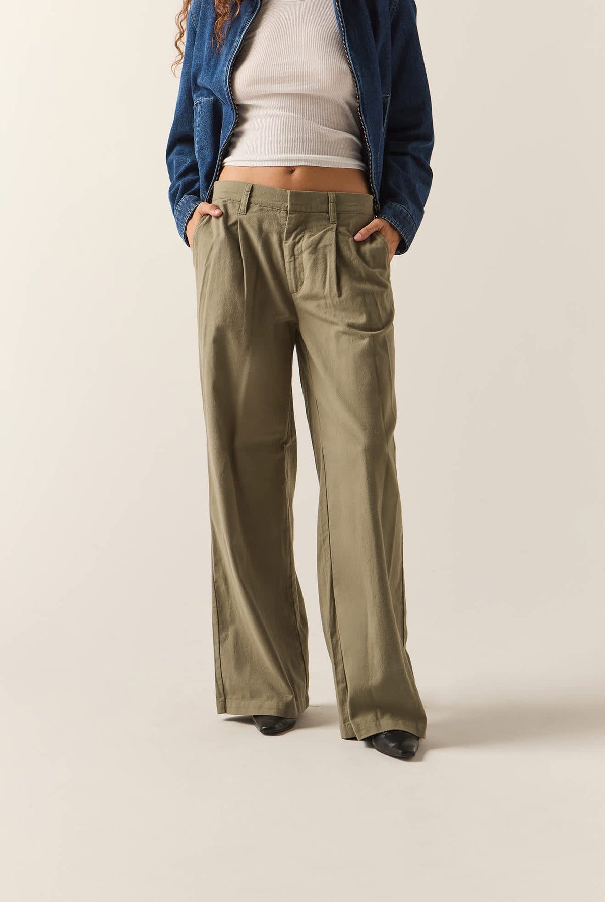 Women's Service Trouser Pant in the color Olive Surplus - Women's Front Fit Image
