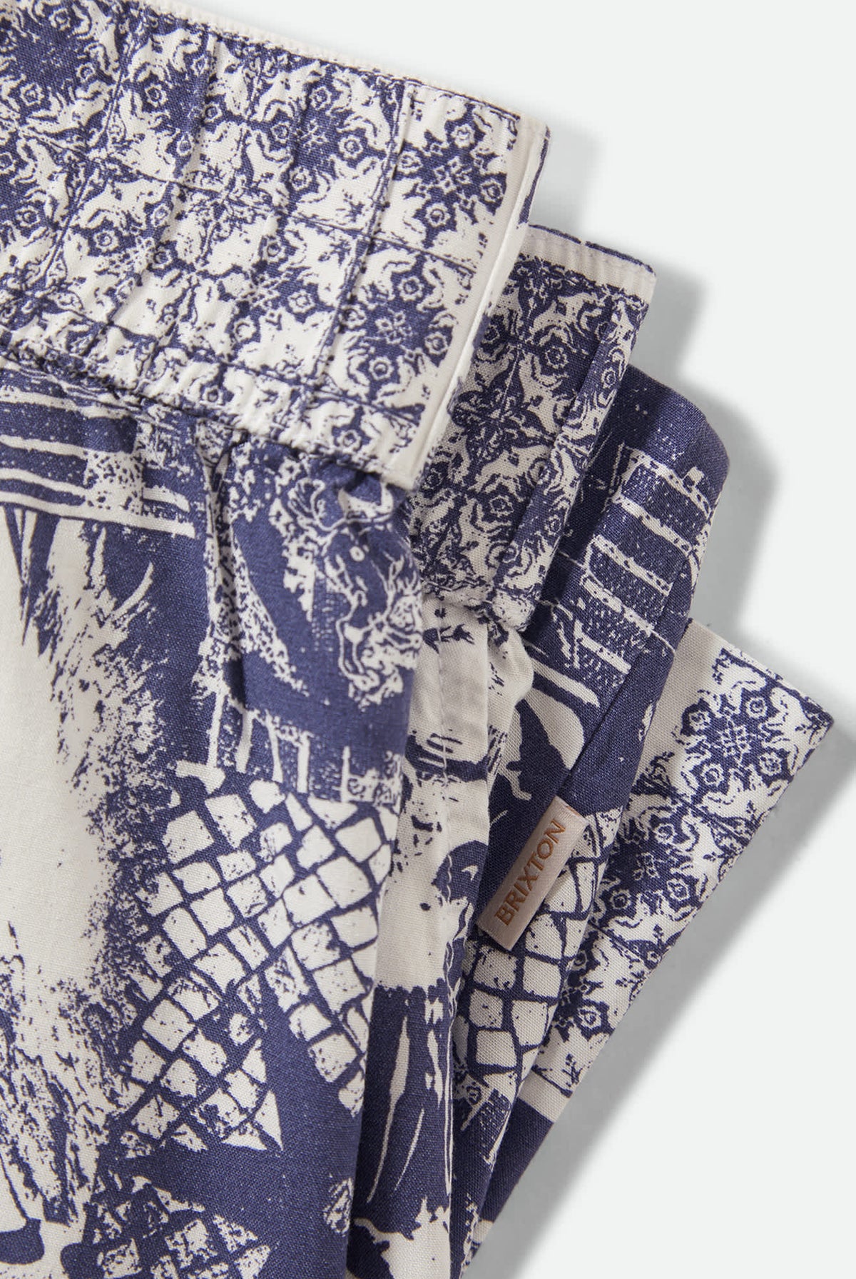 Women's Post Playa E-Waist Short in the color Navy/White Collage - Additional Laydown image