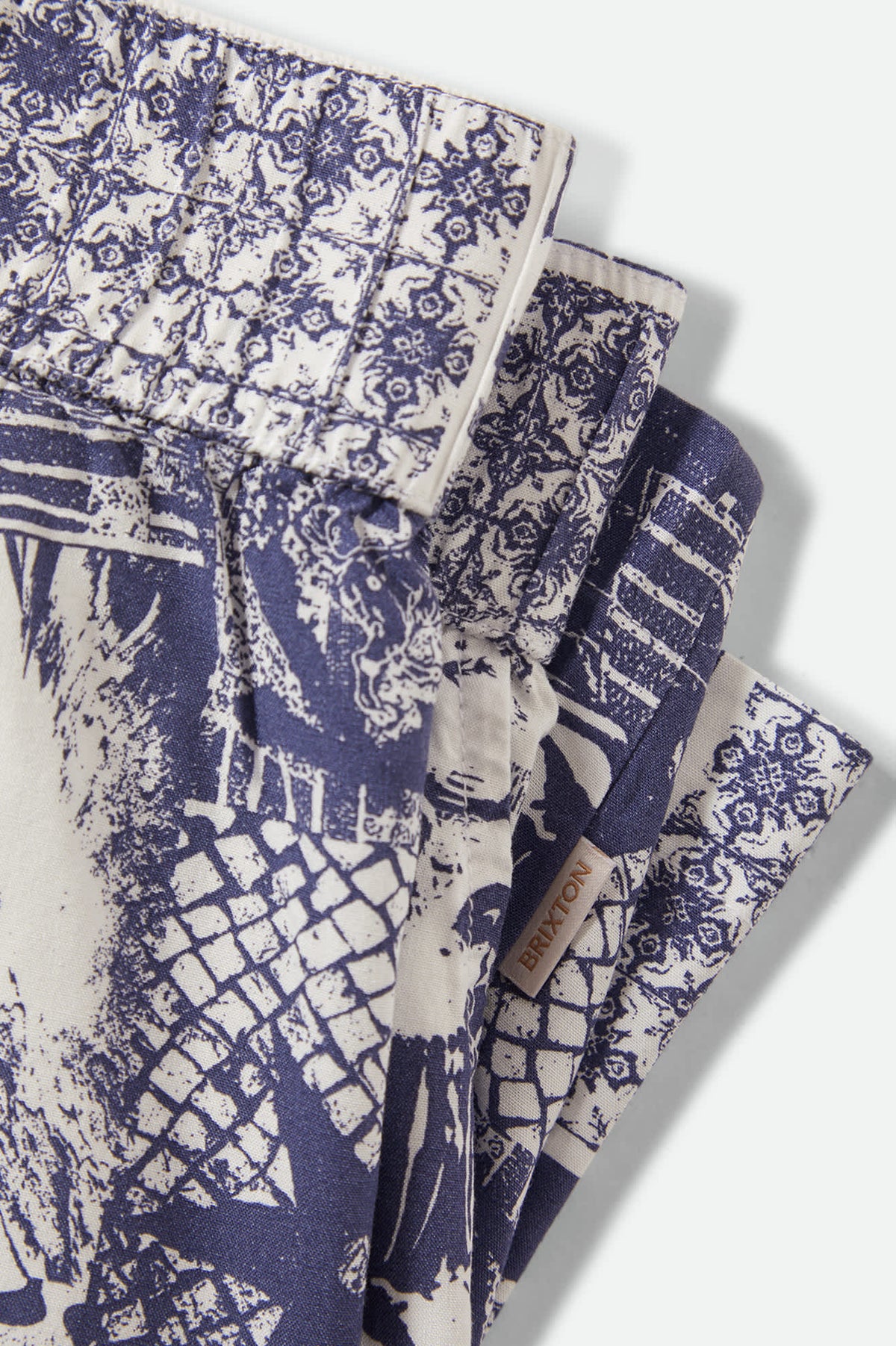 Women's Post Playa E-Waist Short in the color Navy/White Collage - Additional Laydown image